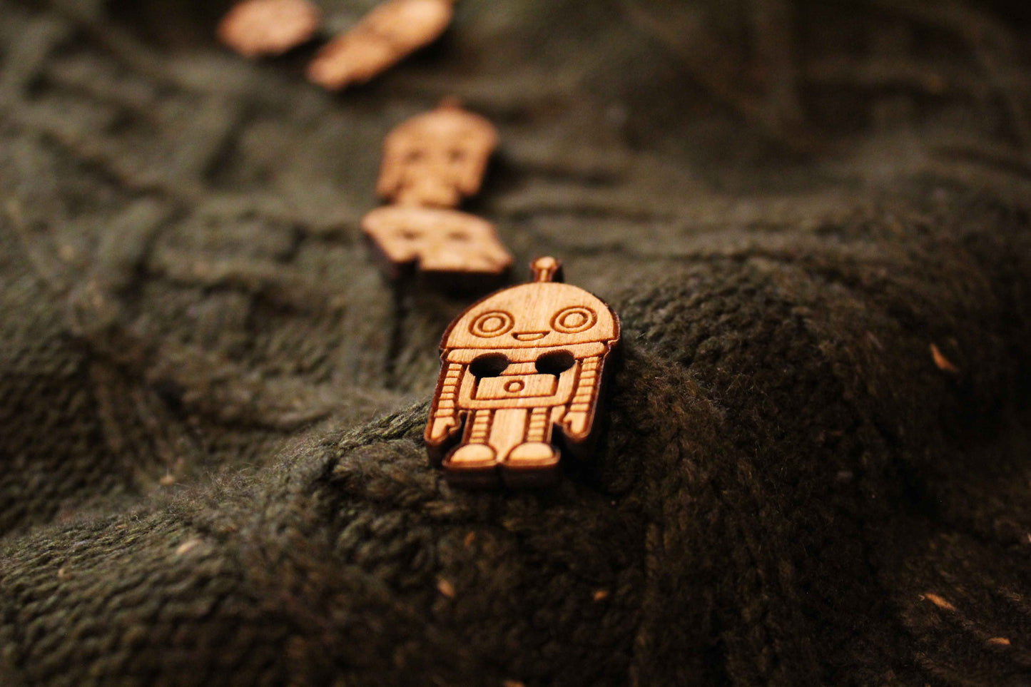 Robot Wooden Buttons image 3