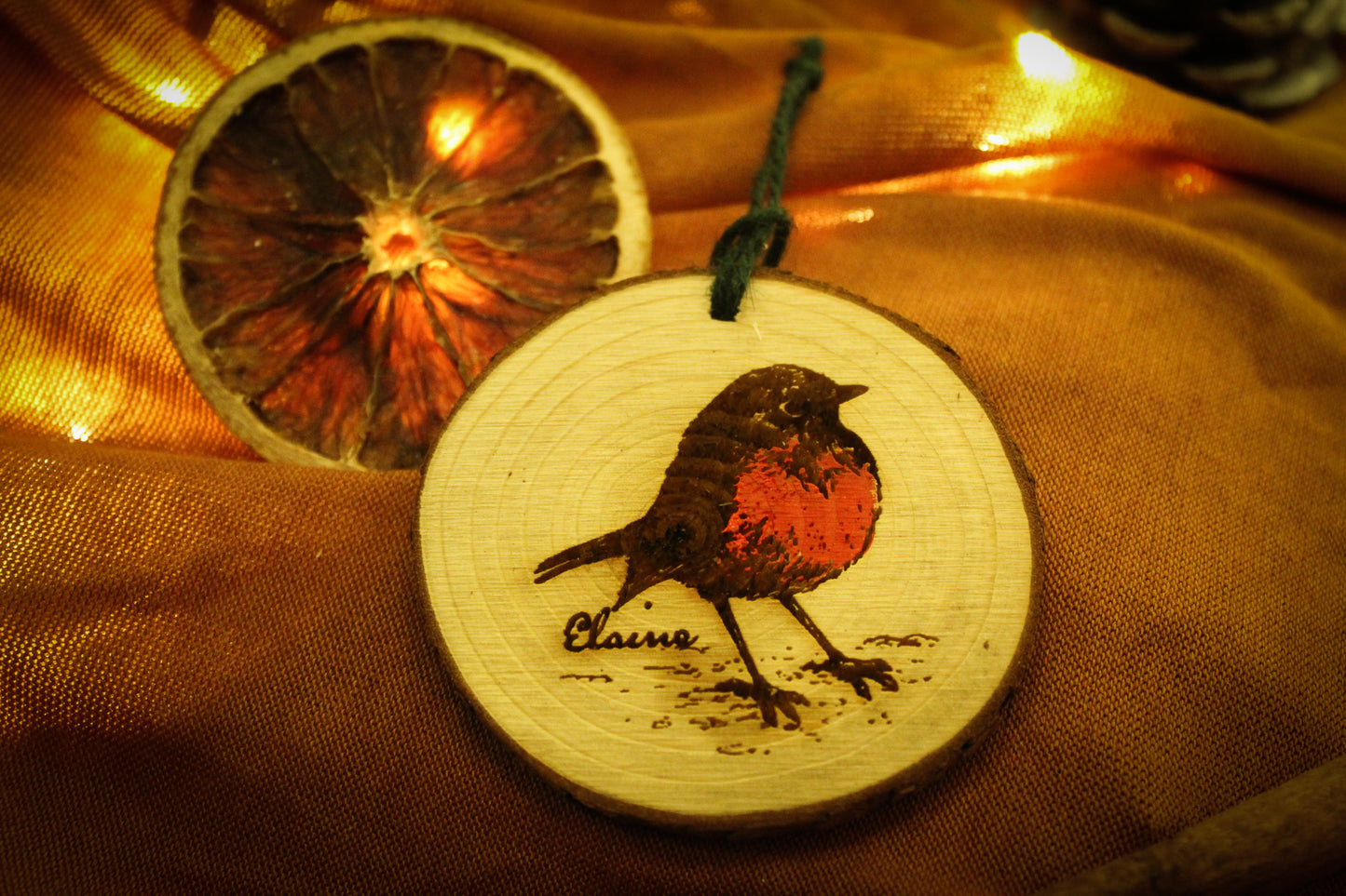 Robin Log Slice Bauble image 9