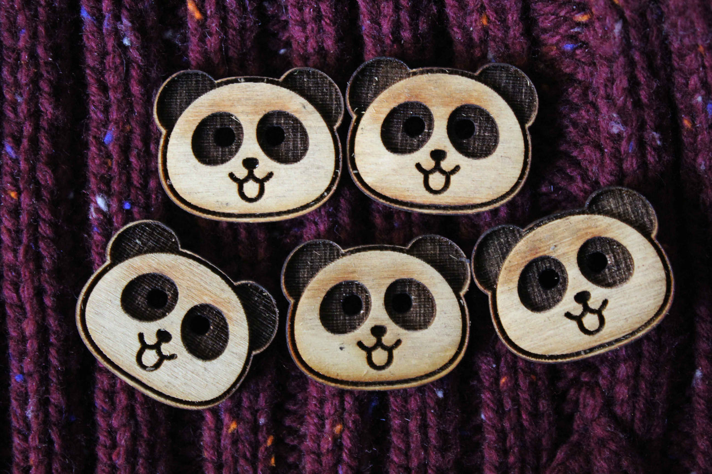 Panda Wooden Buttons image 2