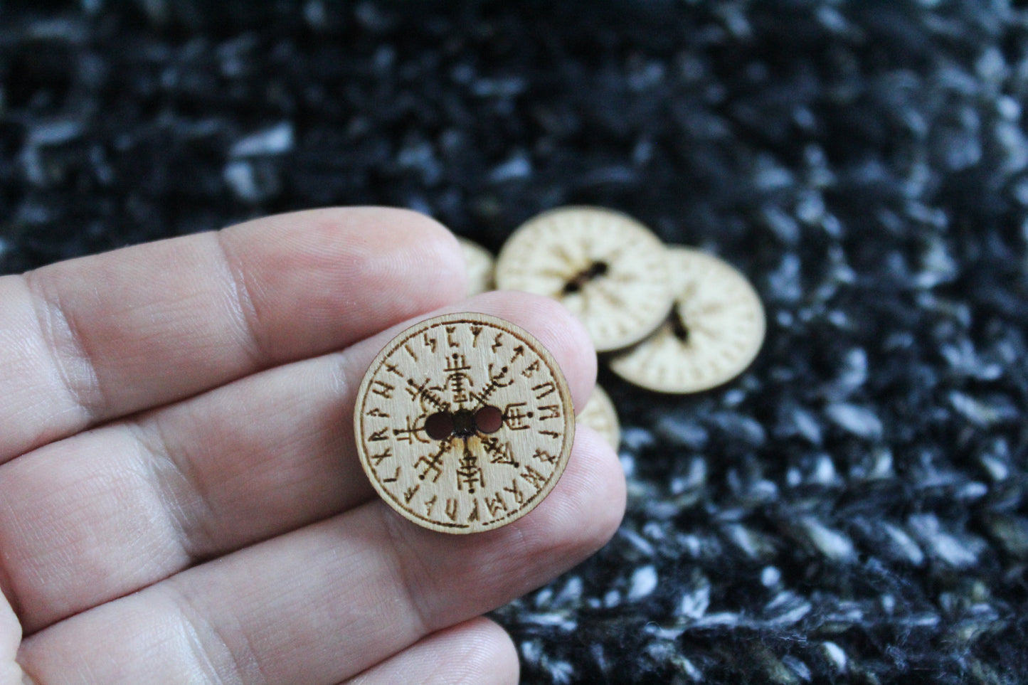 Runes Wooden Buttons image 3