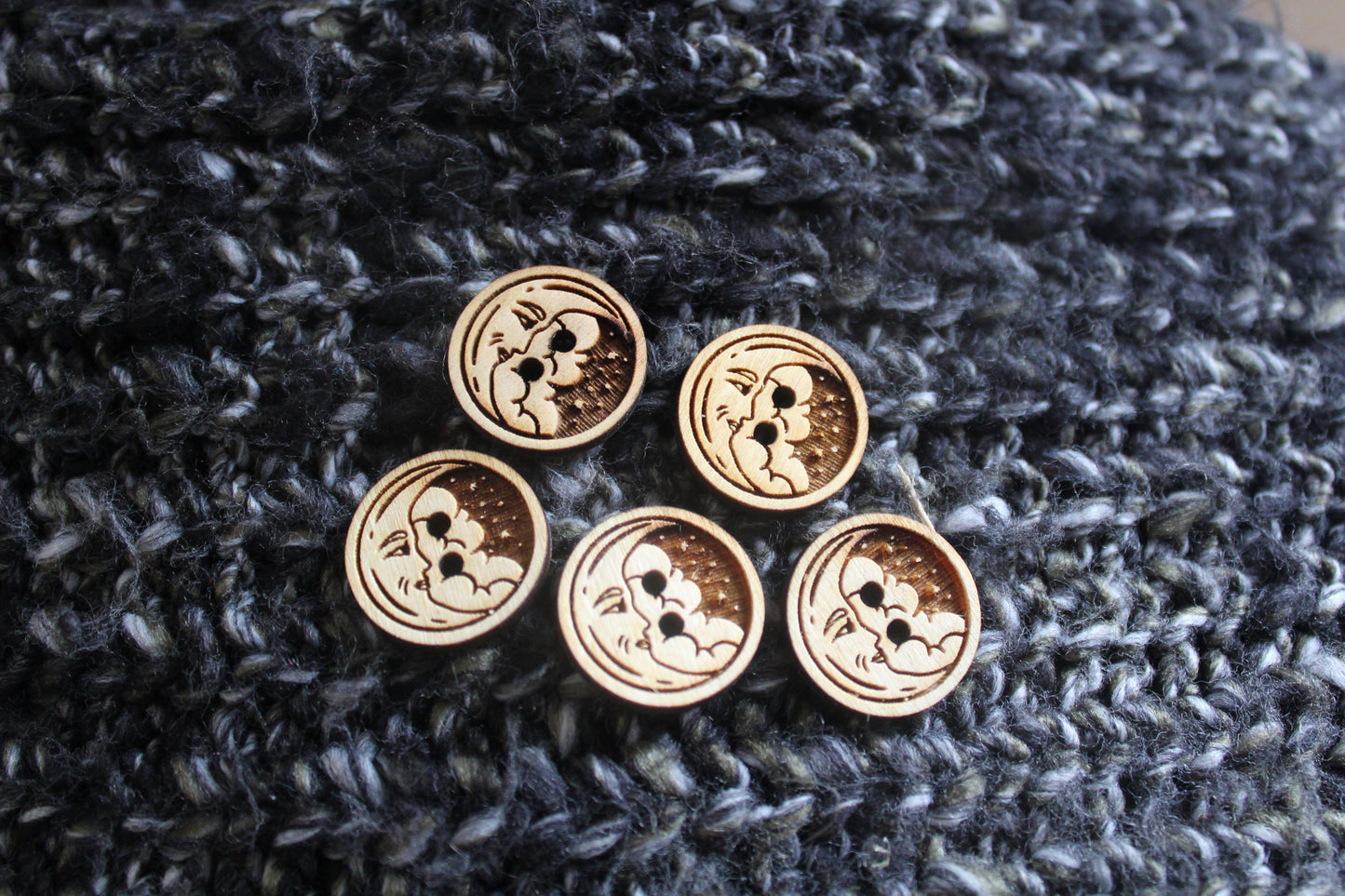 Moon Wooden Buttons image 3