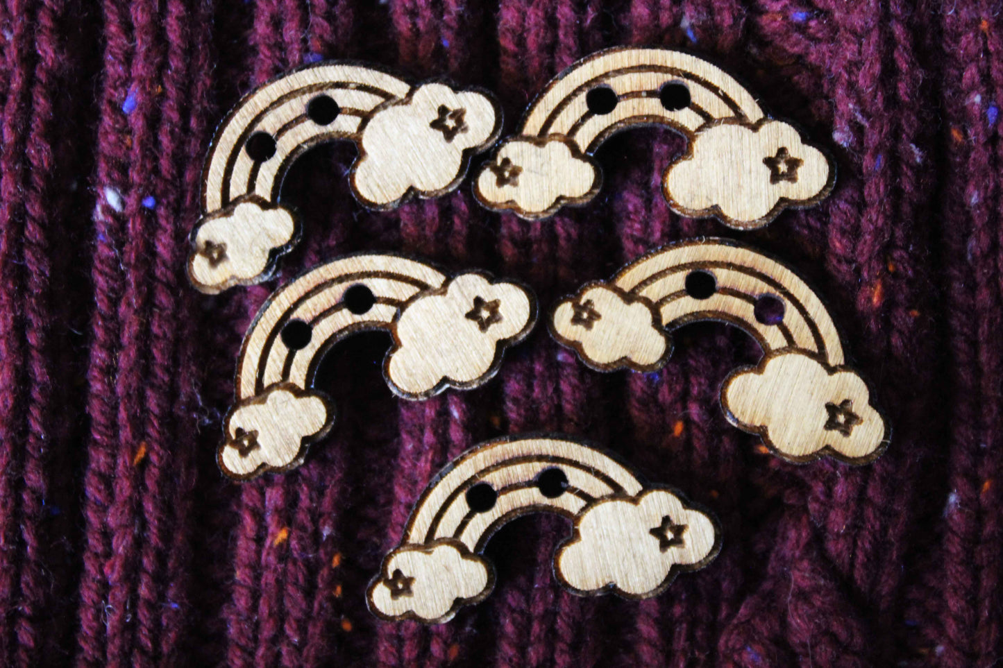 Rainbow Wooden Buttons image 2