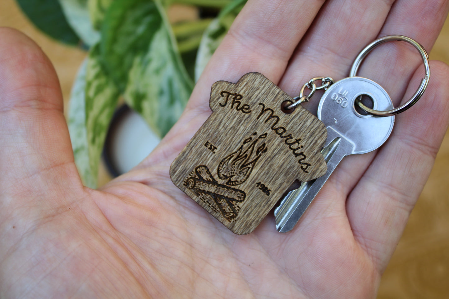 Personalised Family Campfire Keyring image 4