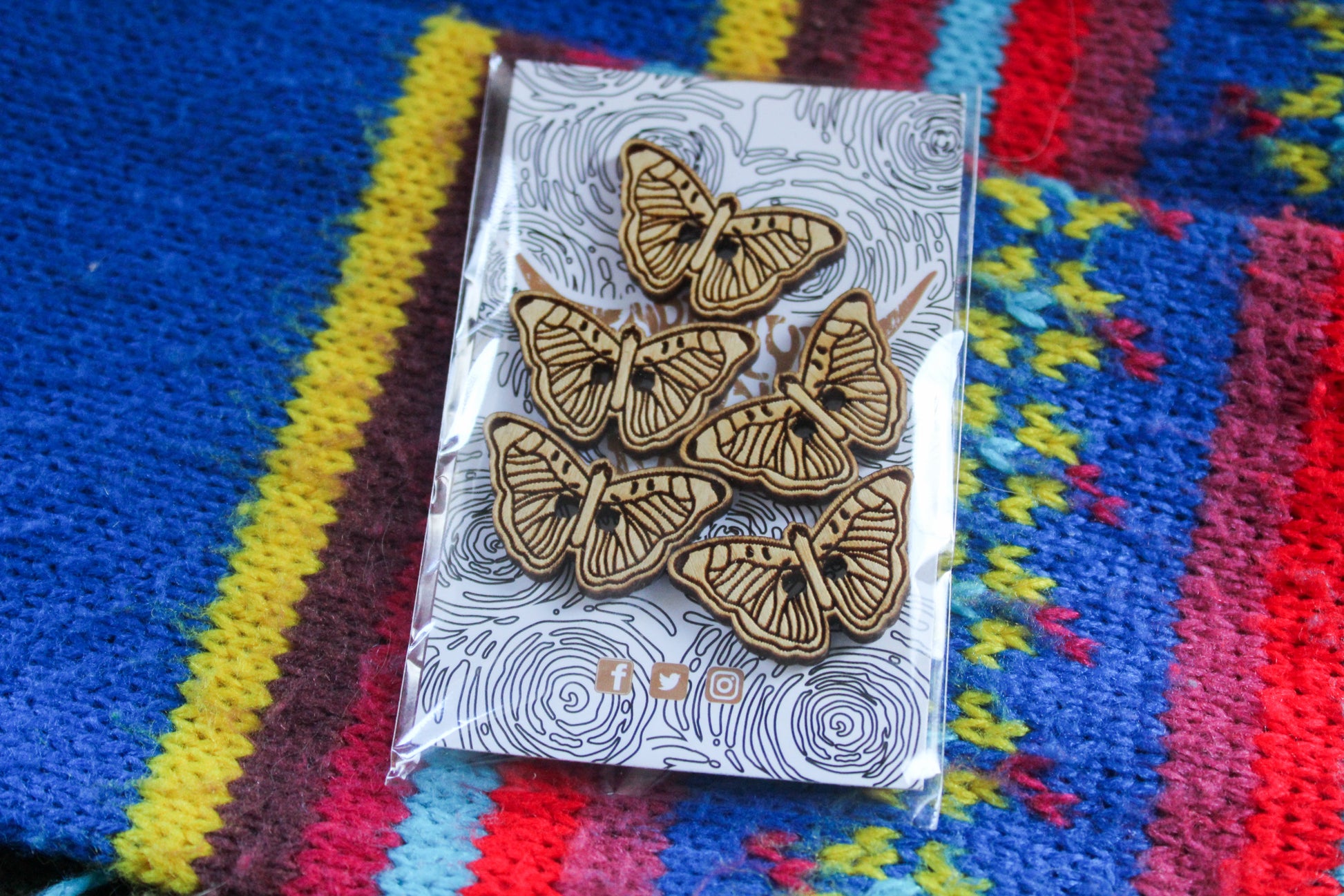 Butterfly Wooden Buttons image 1