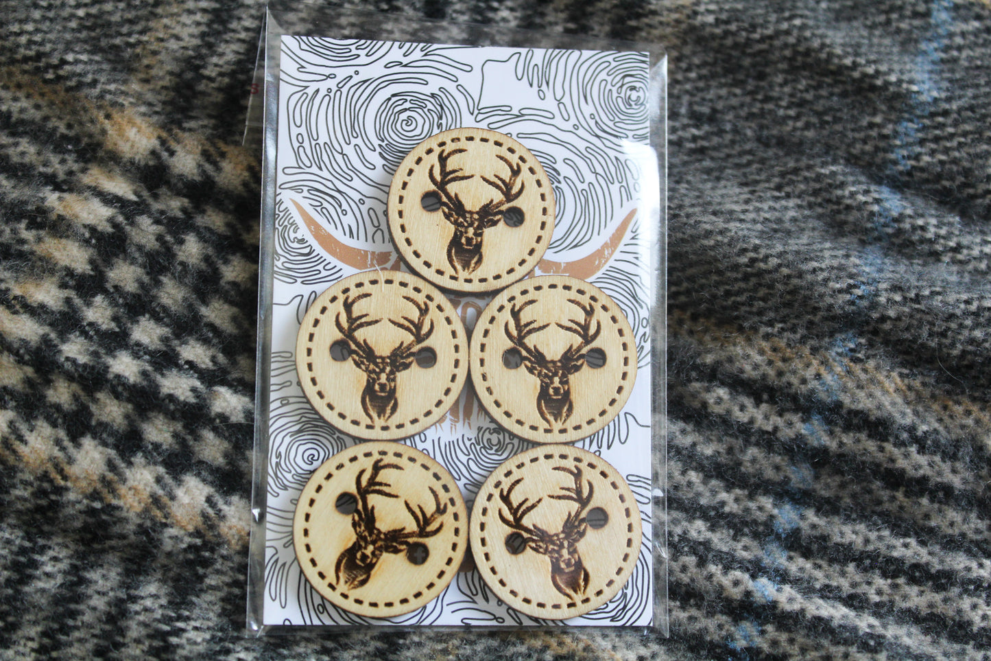 Stag Head Wooden Buttons image 2