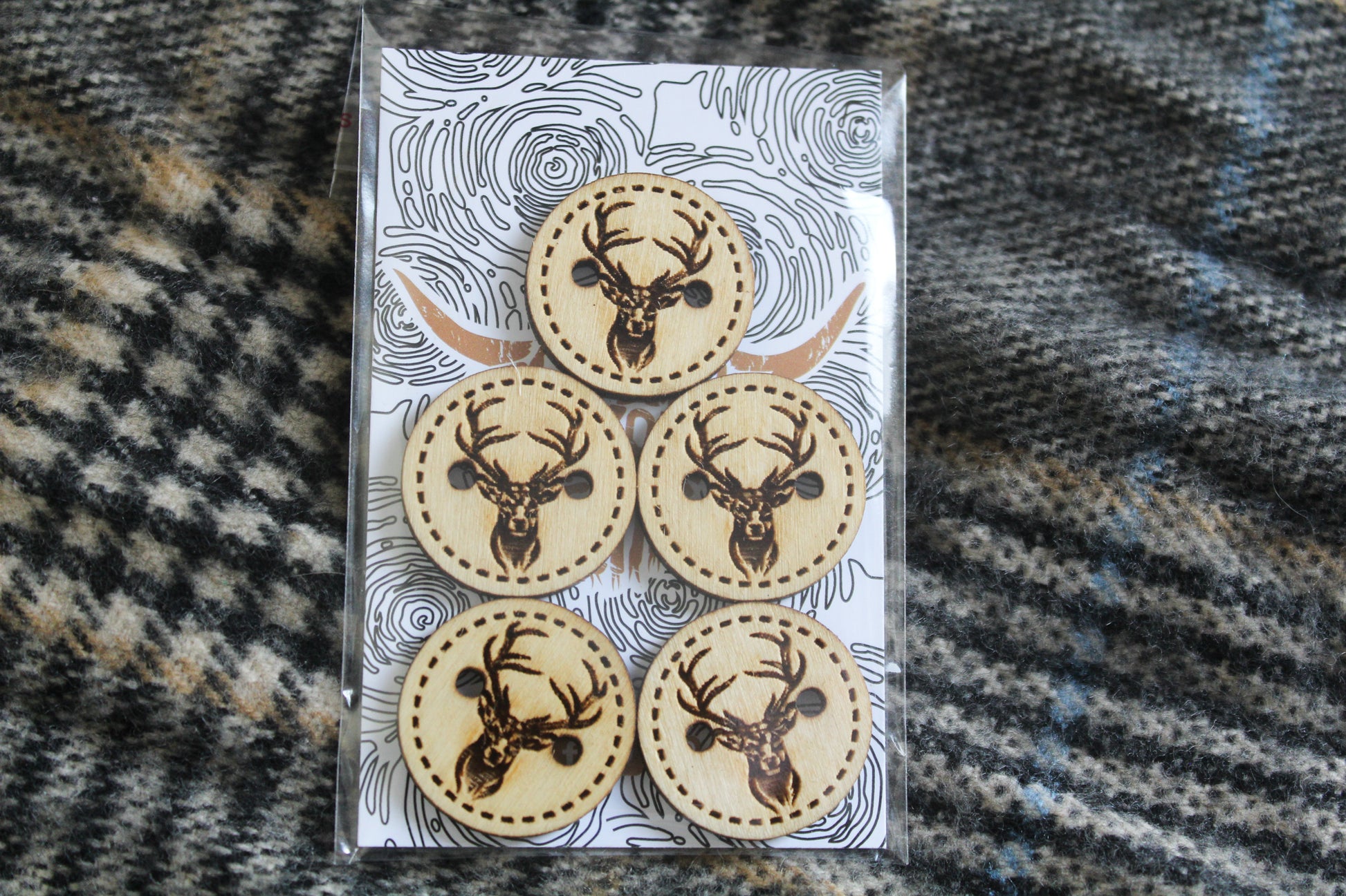Stag Head Wooden Buttons image 2