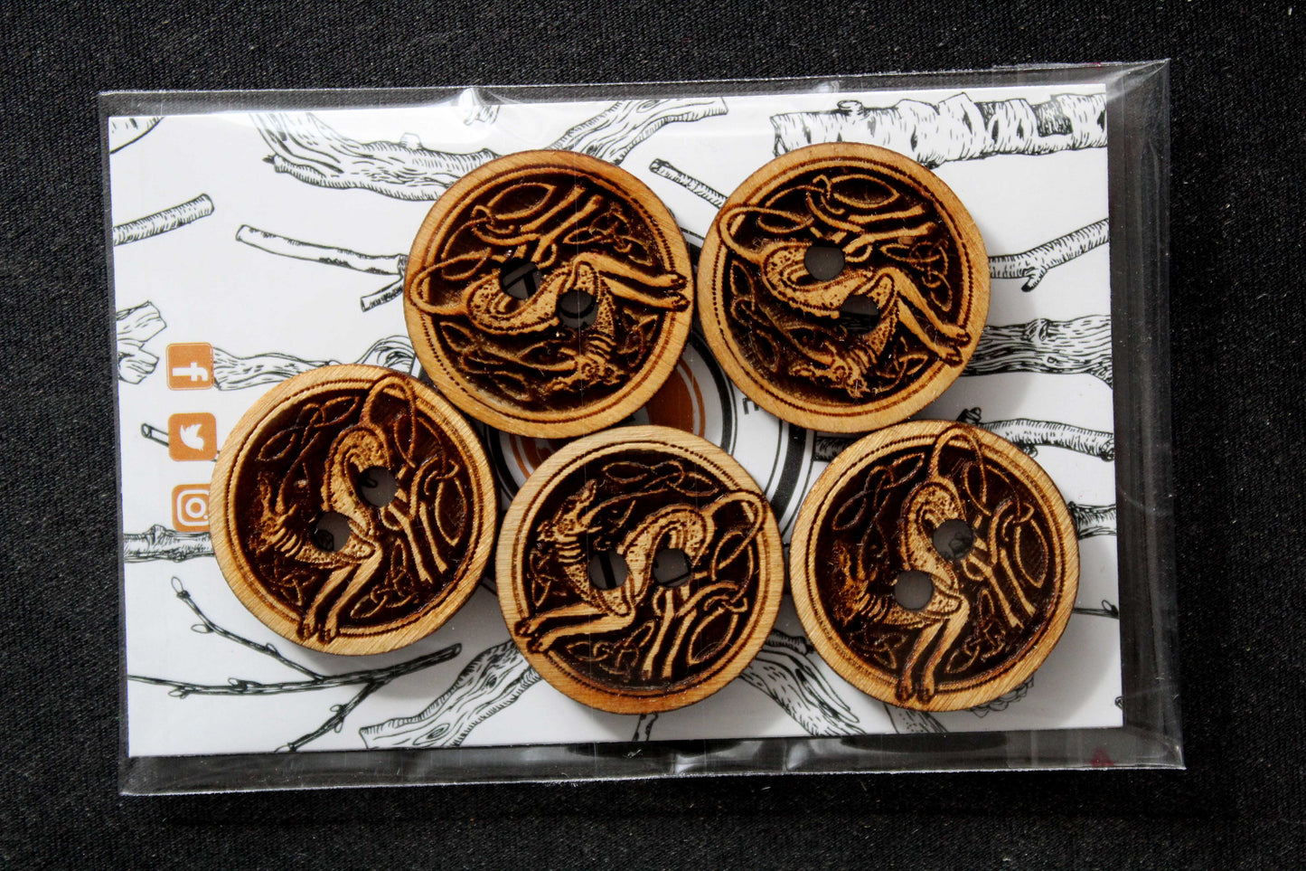 Celtic Dog Wooden Buttons image 1