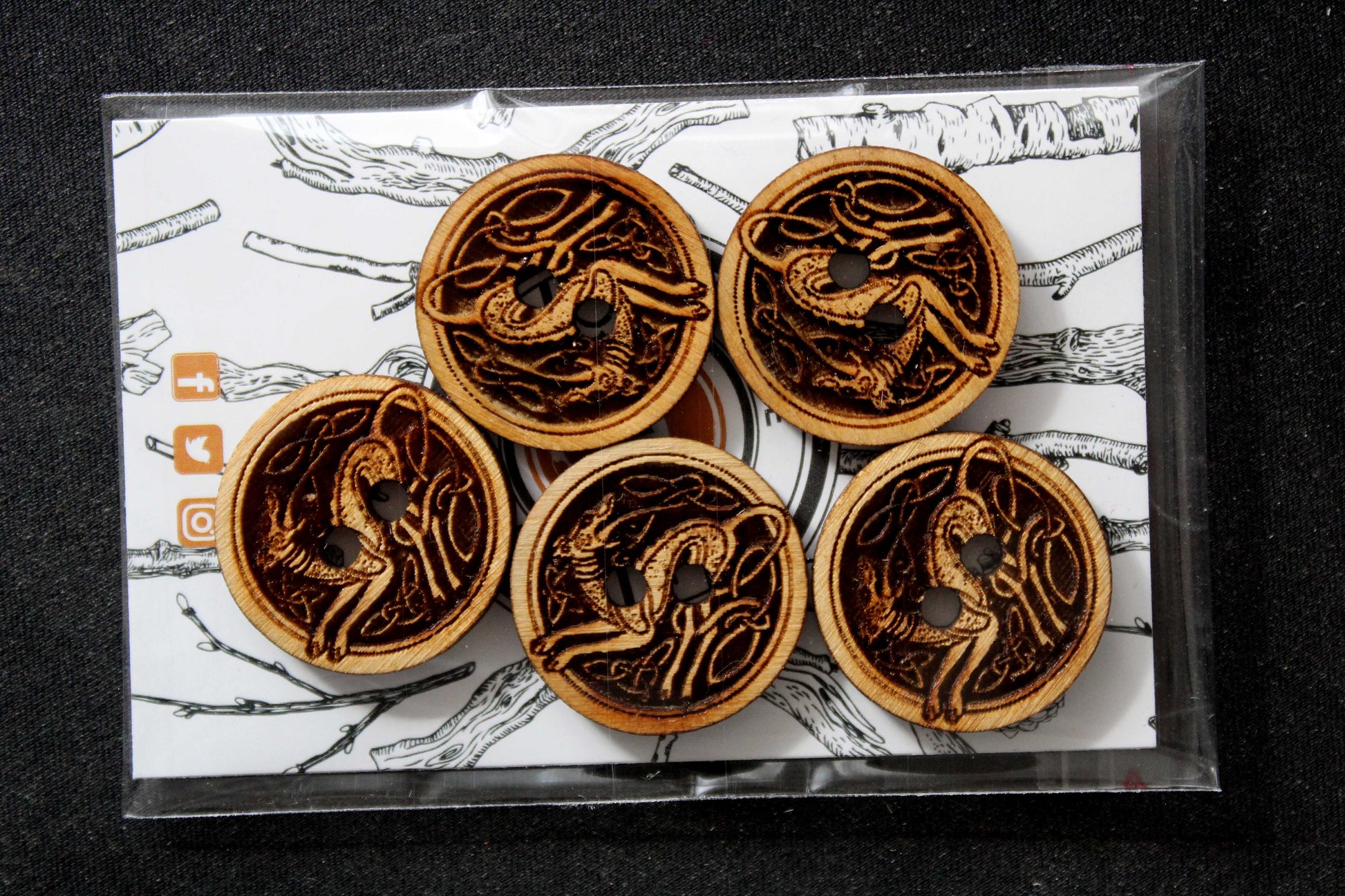 Celtic Dog Wooden Buttons image 1