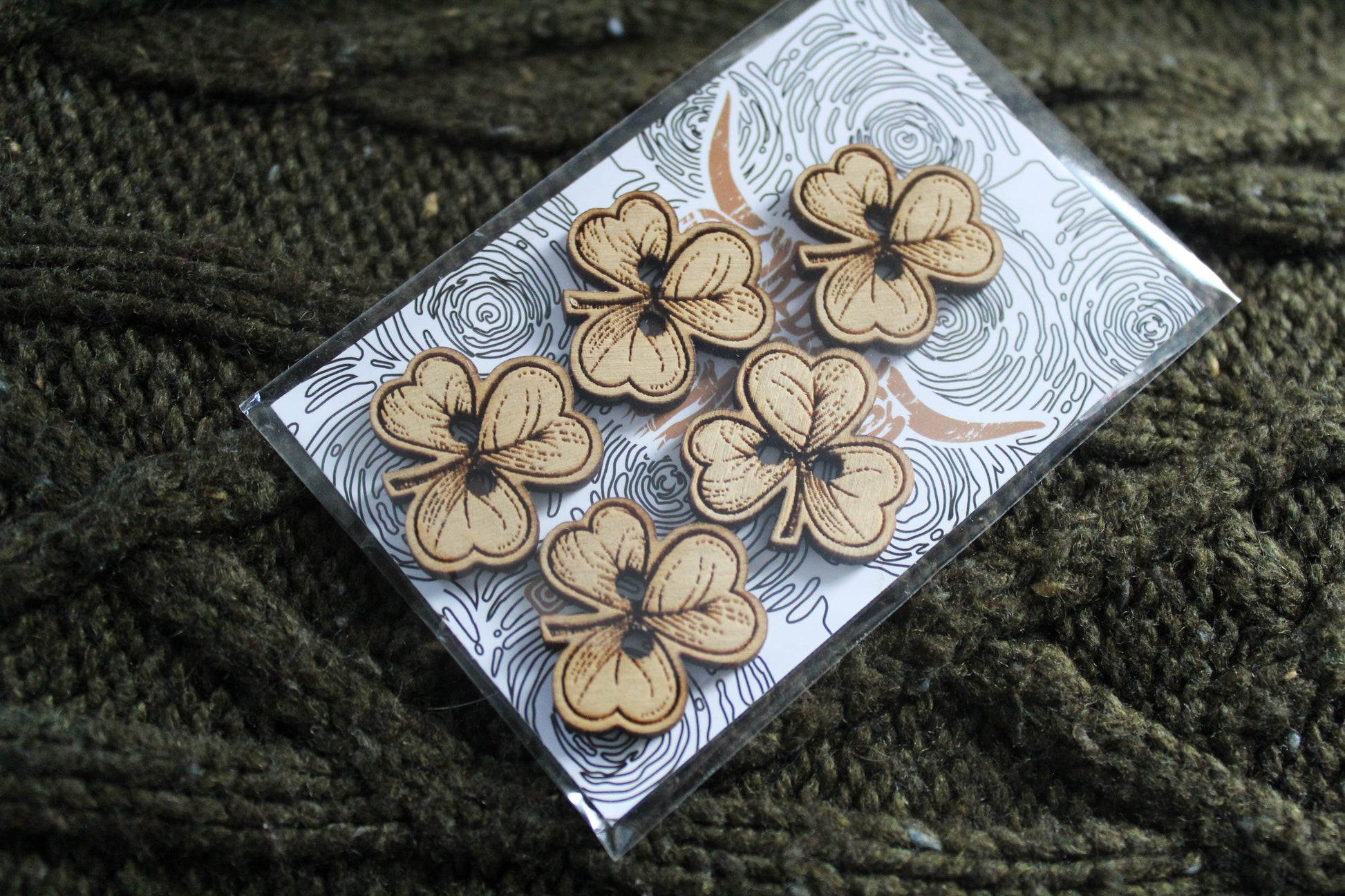 Shamrock Wooden Buttons image 3