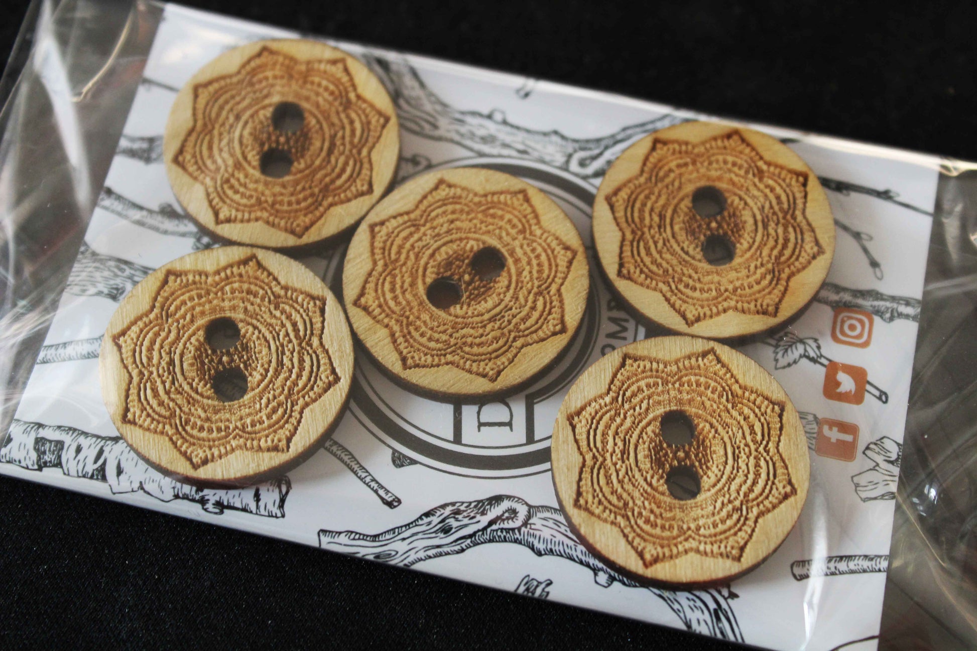 Mandala Wooden Buttons image 5