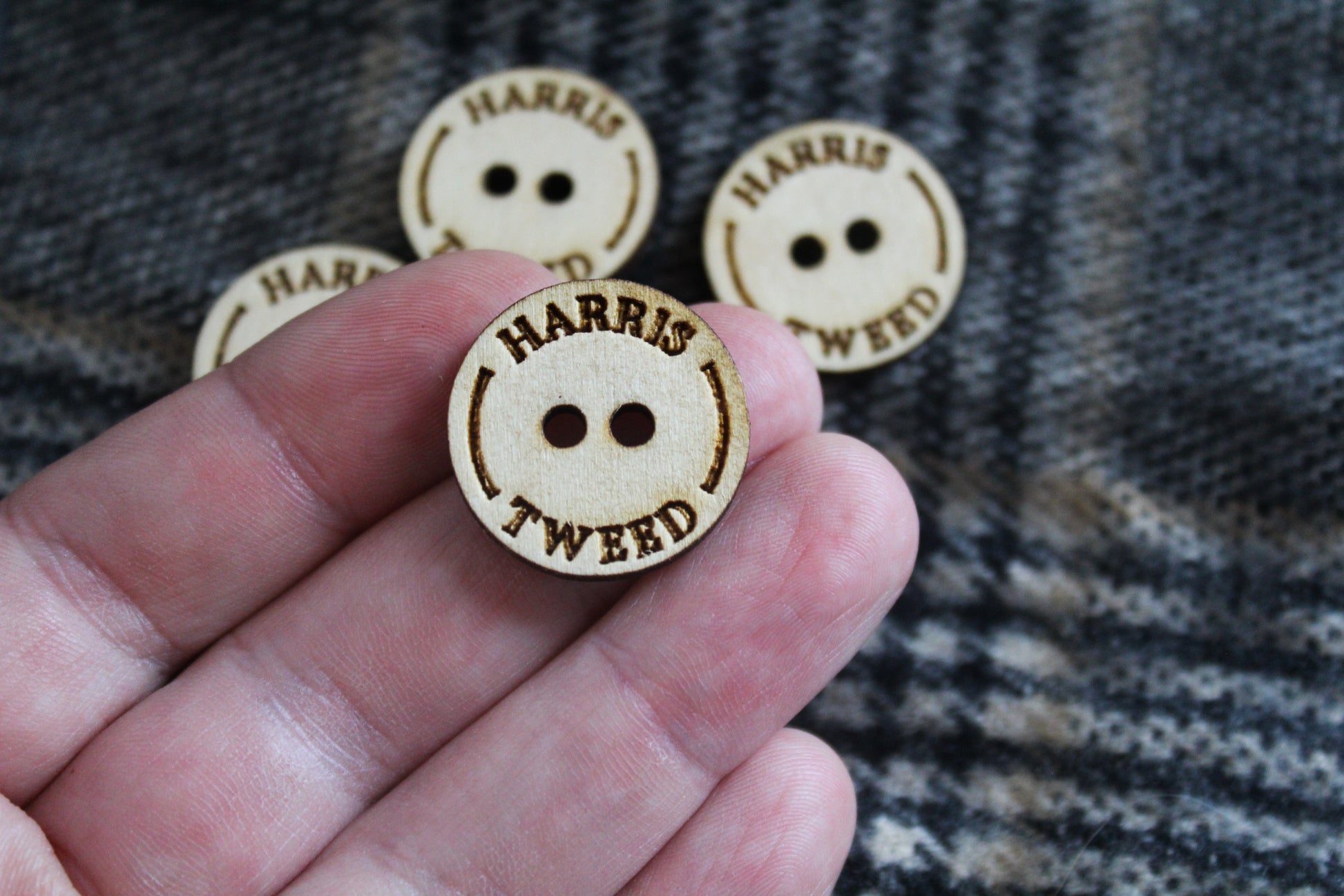 Harris Tweed Wooden Buttons image 3