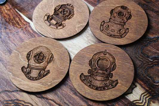 Vintage Diving Bell Coasters image 0