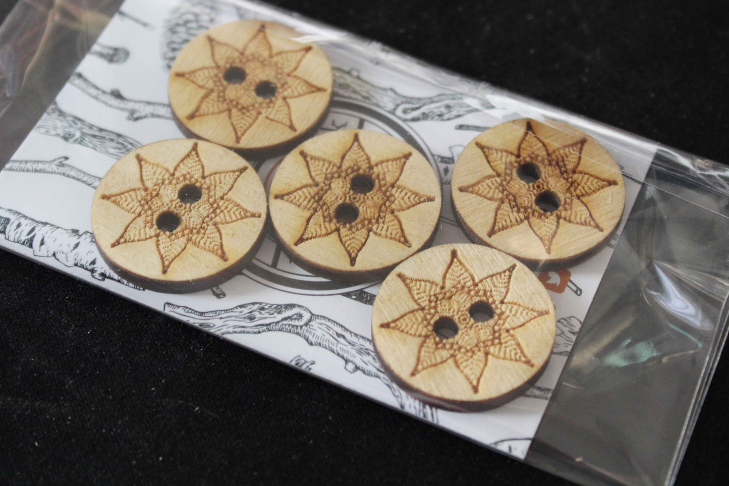 Mandala Wooden Buttons image 2