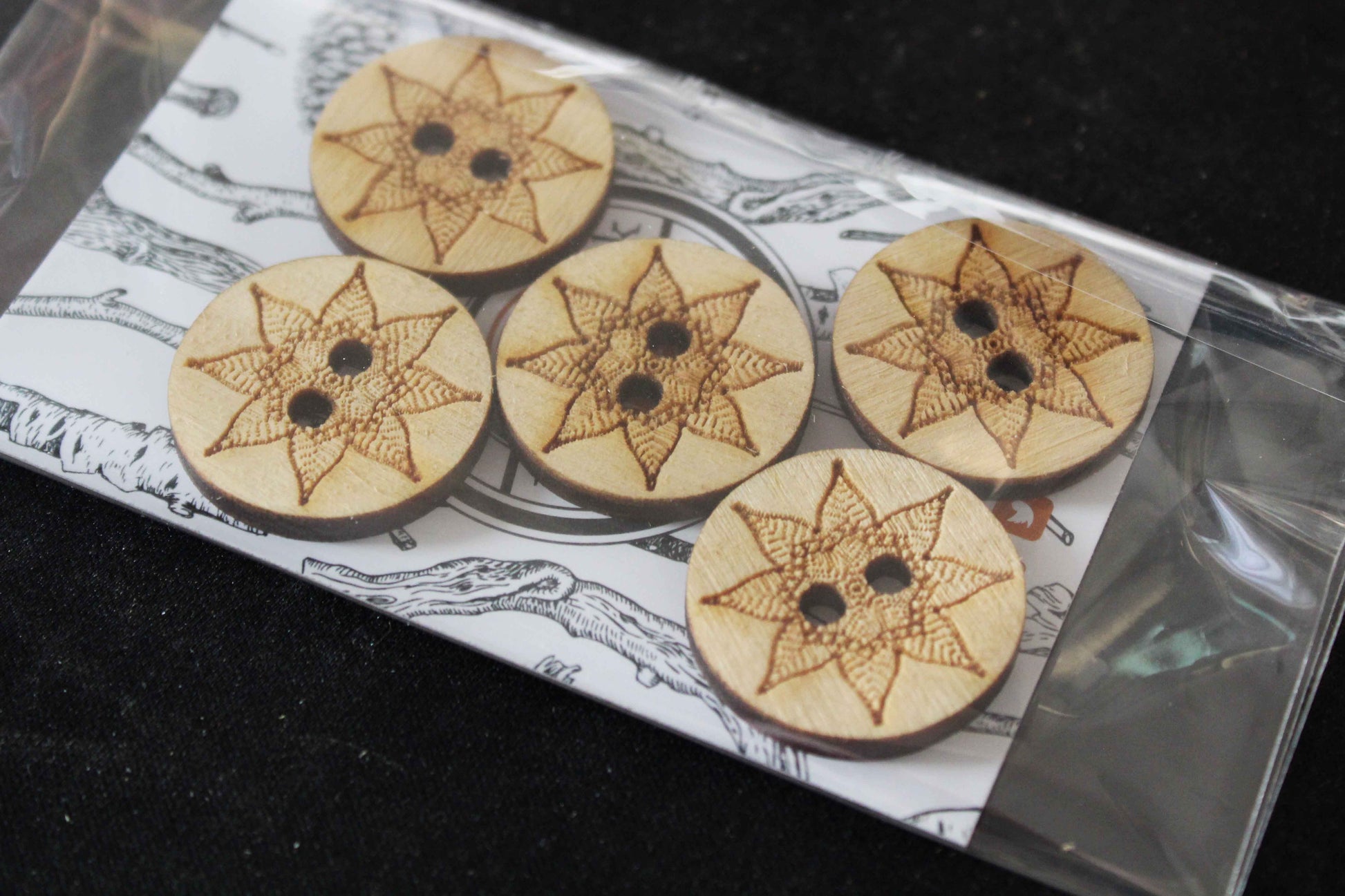 Mandala Wooden Buttons image 2