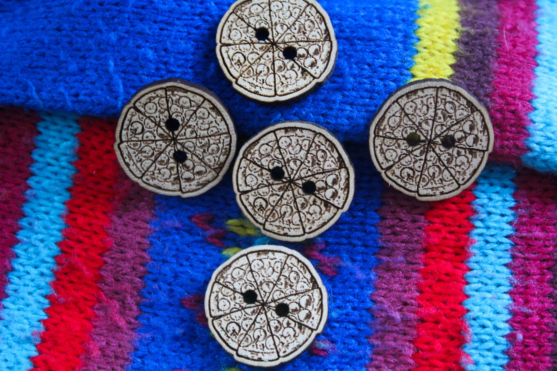 Pizza Wooden Buttons image 2