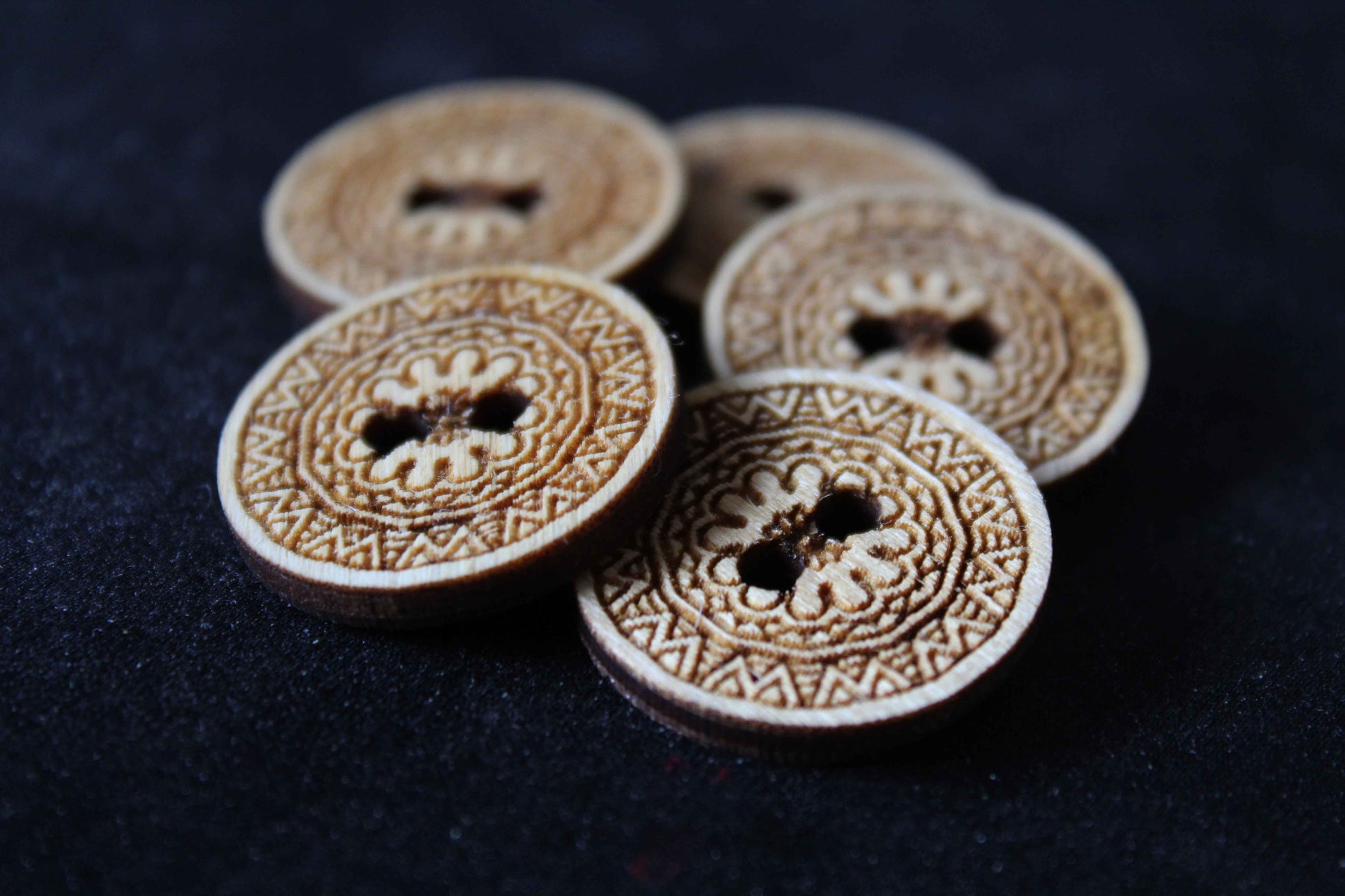 Mandala Wooden Buttons image 1