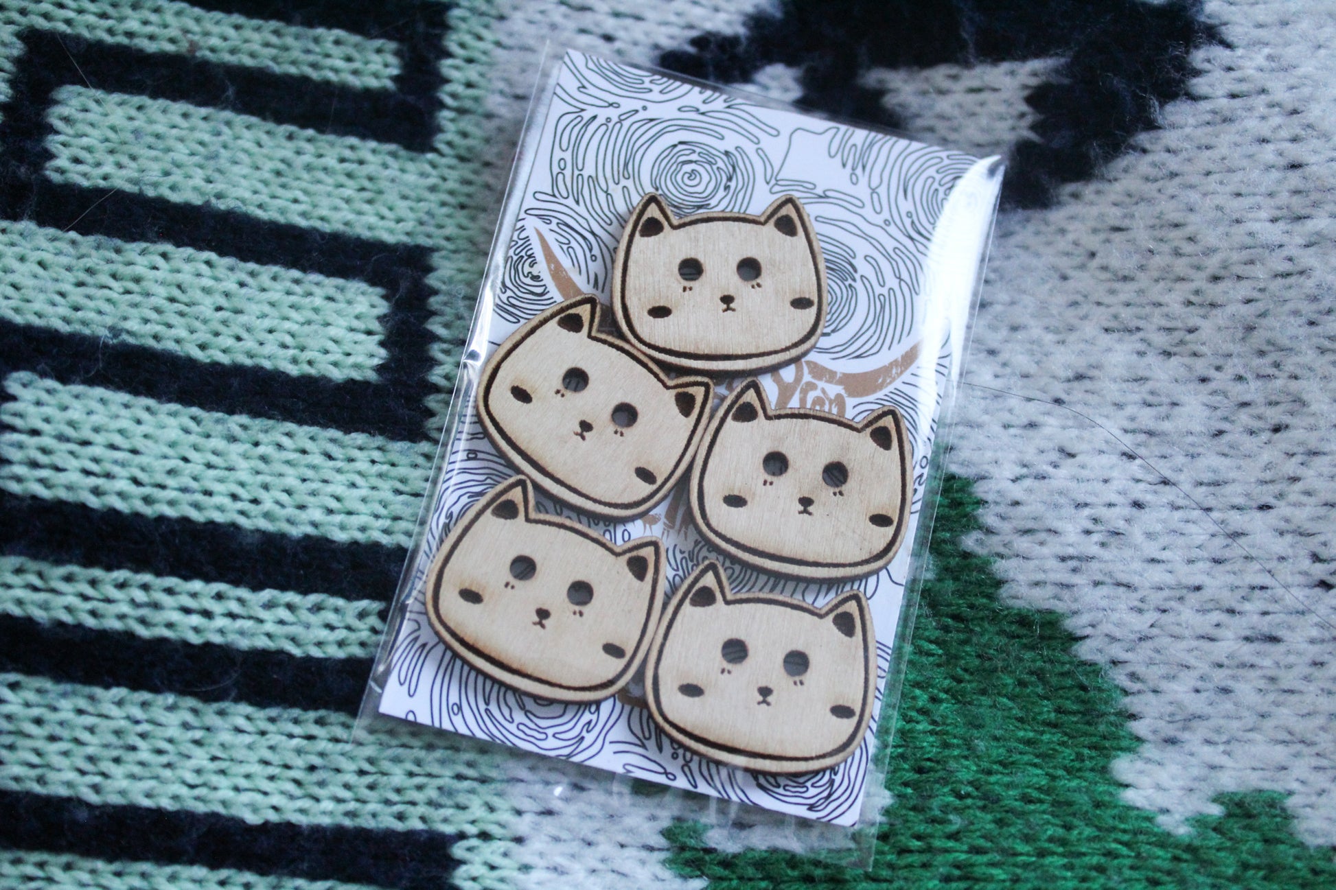 Cat Wooden Buttons image 3