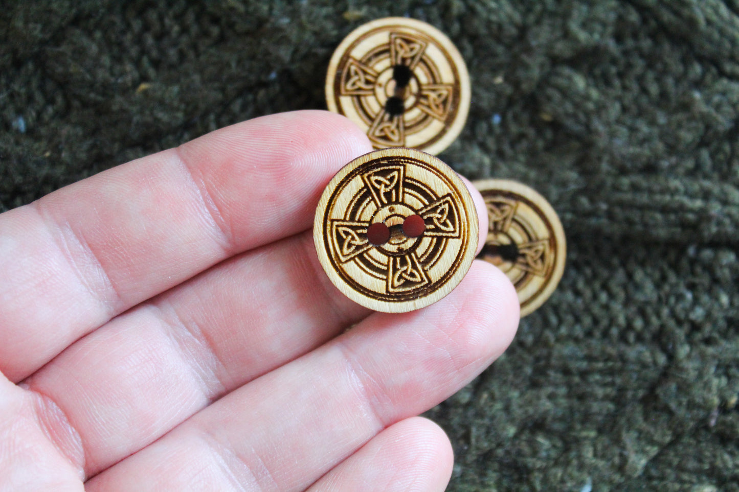 Celtic Shield Wooden Buttons image 1
