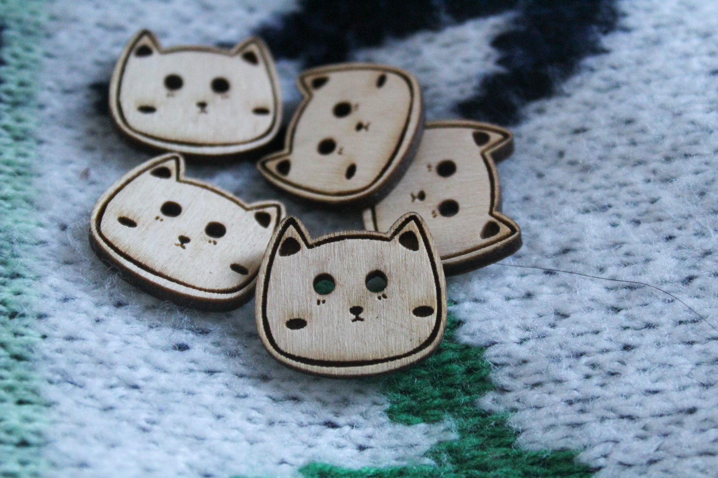 Cat Wooden Buttons image 0