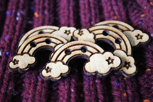 Rainbow Wooden Buttons image 0