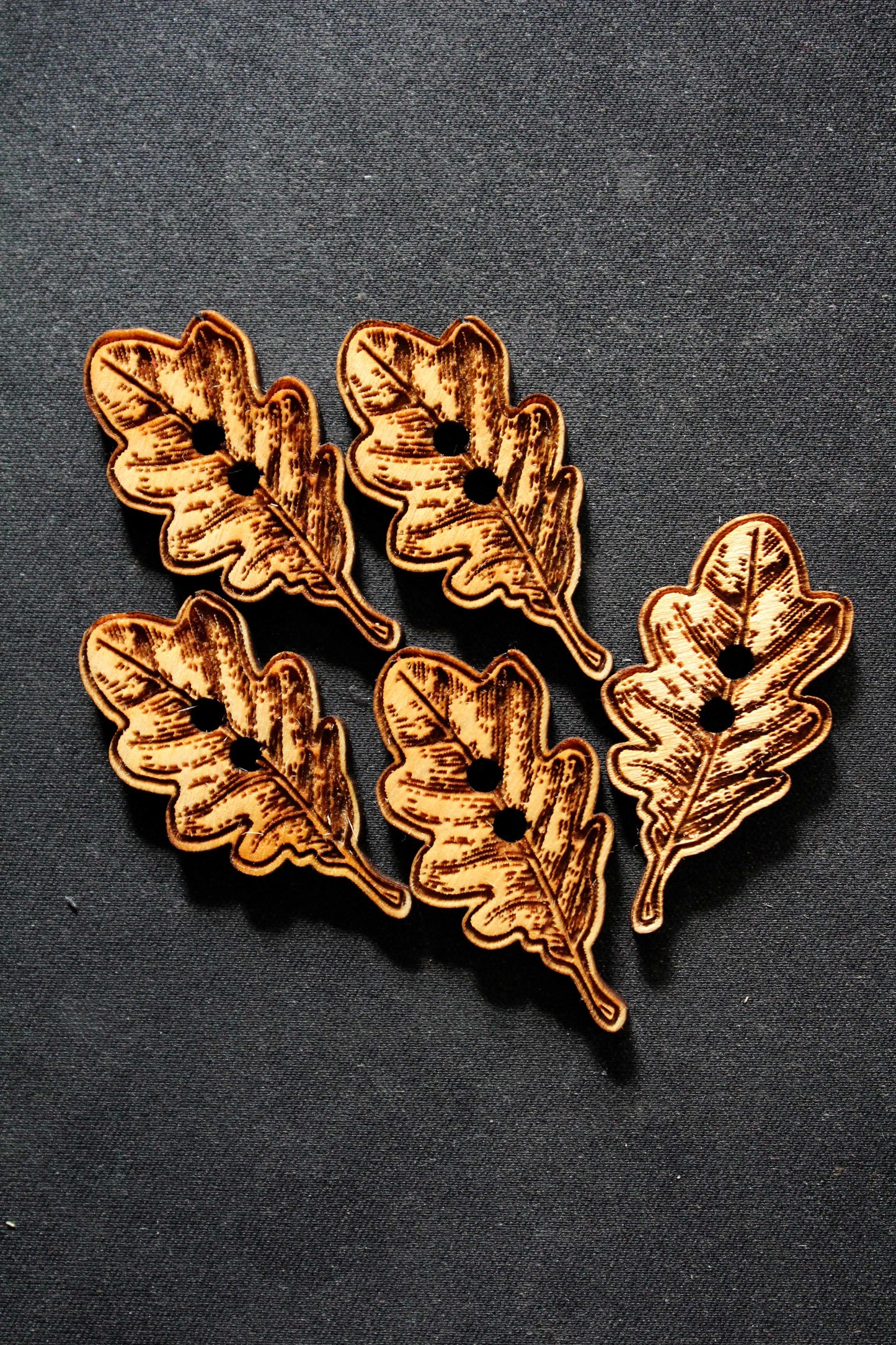 Oak Leaf Wooden Buttons image 1