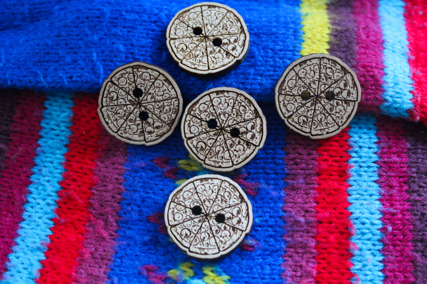 Pizza Wooden Buttons image 3