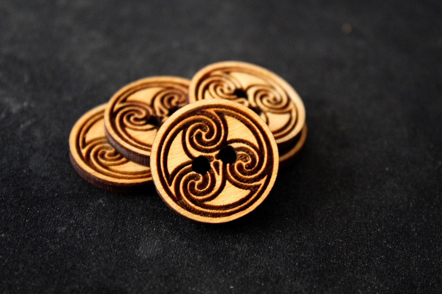 Celtic Triskelion Wooden Buttons image 0