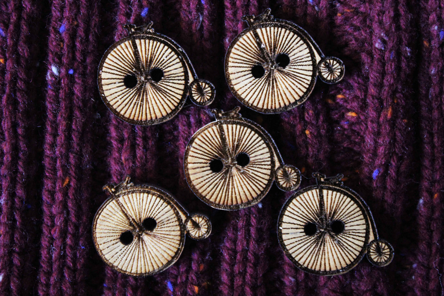 Penny Farthing Wooden Buttons image 1