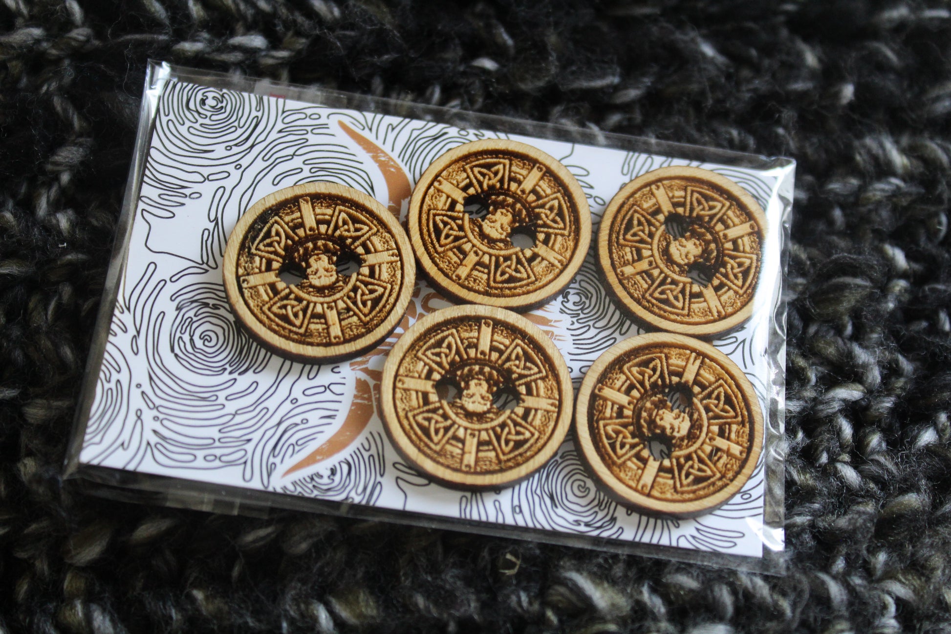 Lion Shield Wooden Buttons image 1