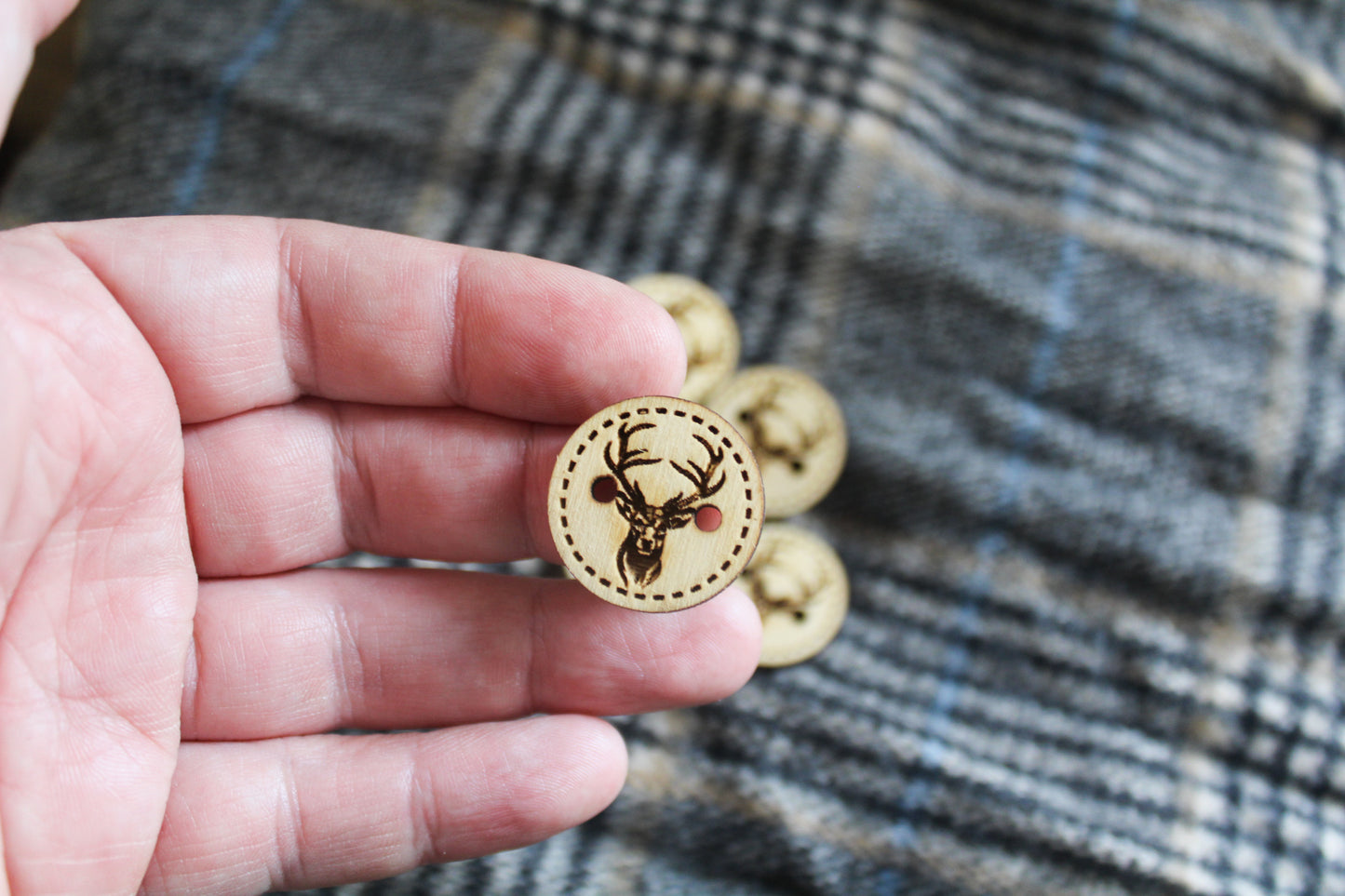 Stag Head Wooden Buttons image 4