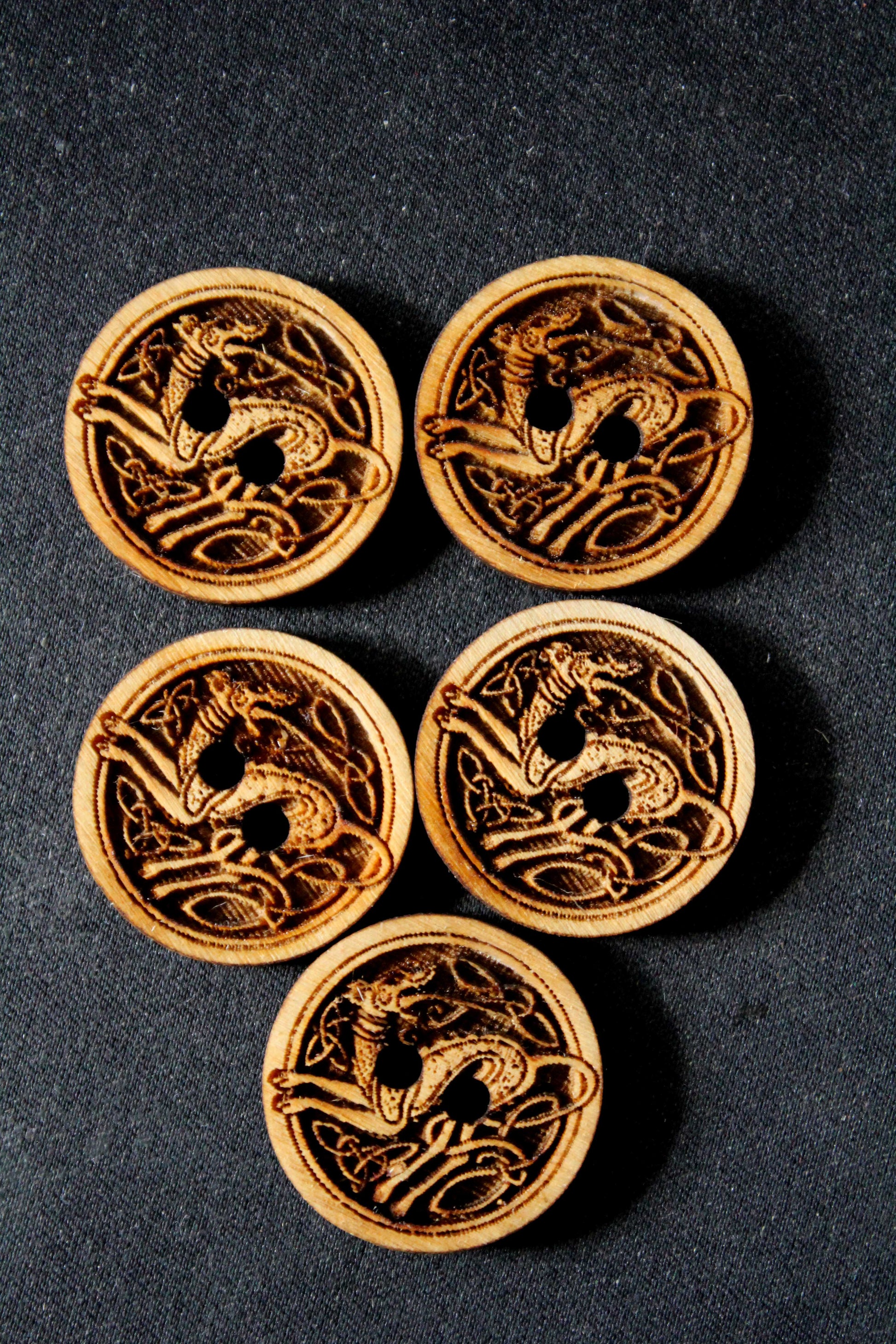 Celtic Dog Wooden Buttons image 3