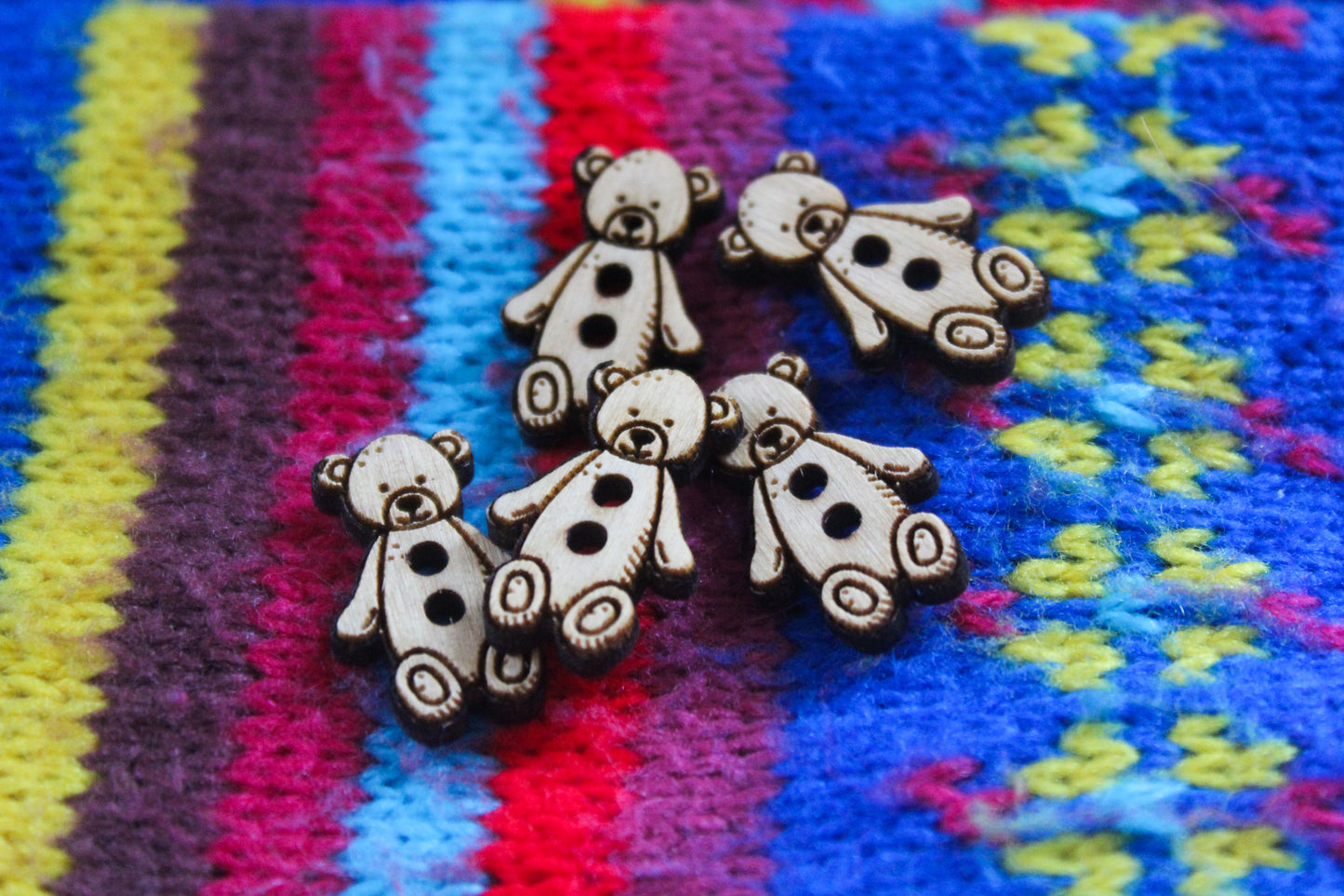 Small Baby Bear Wooden Buttons image 0