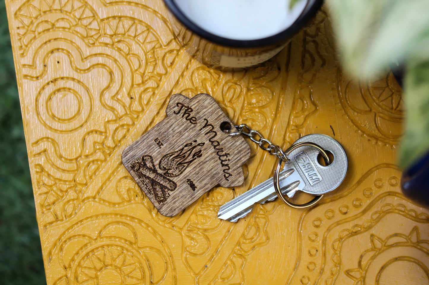 Personalised Family Campfire Keyring image 2