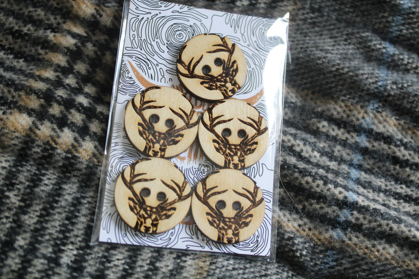 Stag Head Wooden Buttons image 3