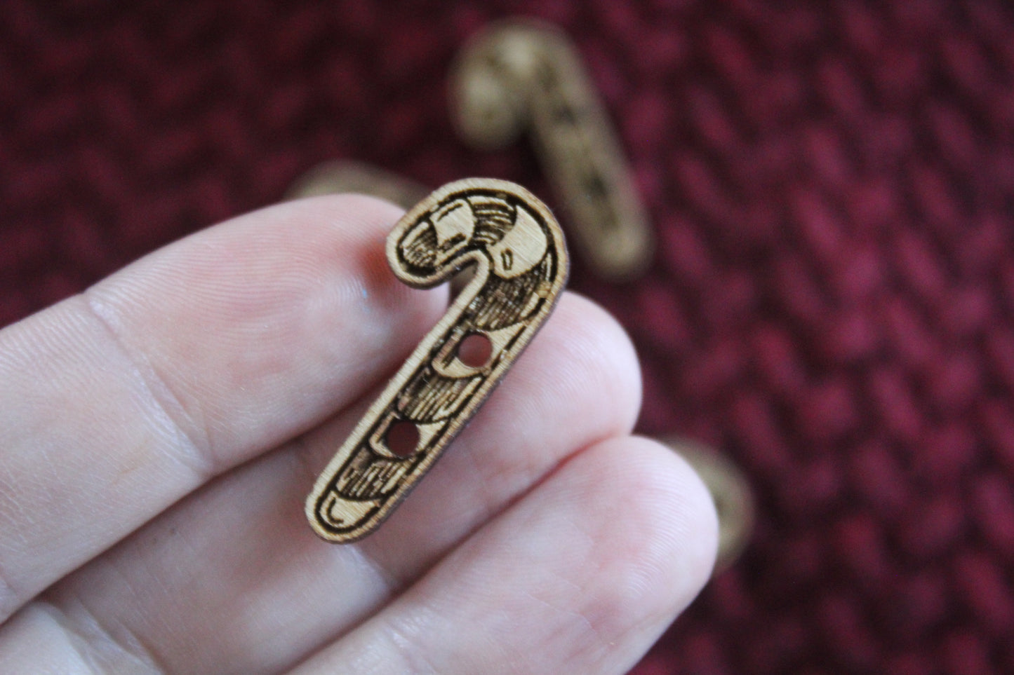 Candy Cane Wooden Buttons image 2