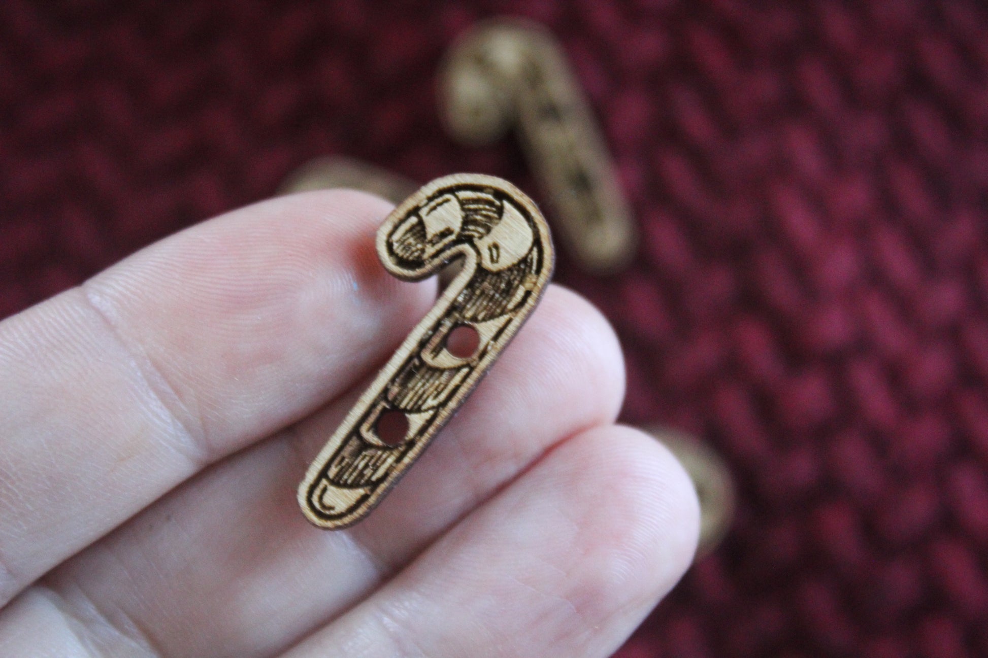 Candy Cane Wooden Buttons image 2