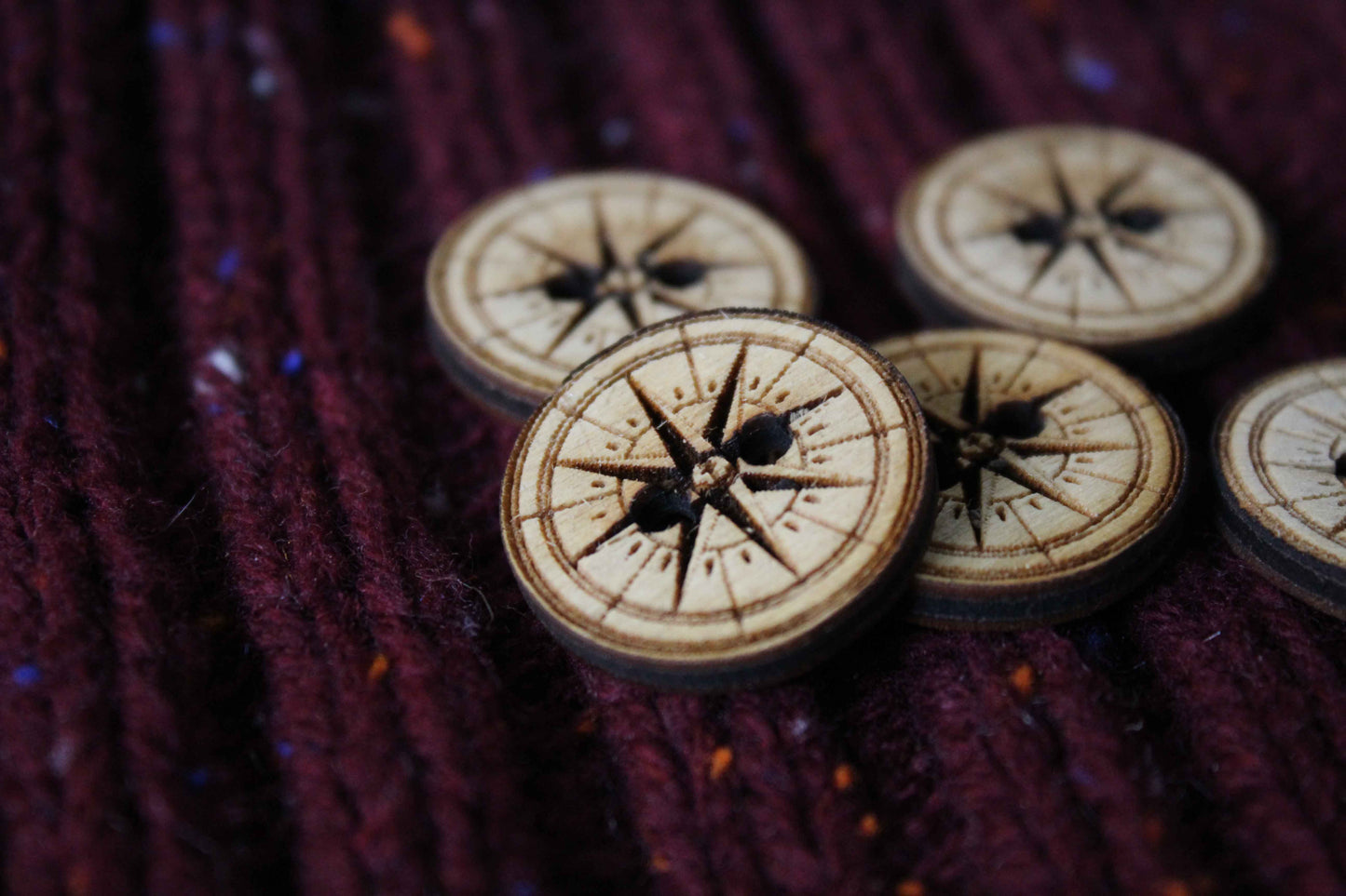 Compass Wooden Buttons image 2