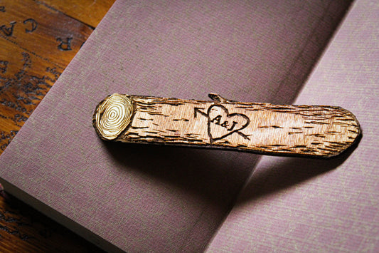 Tree Carved Initials Bookmark image 0