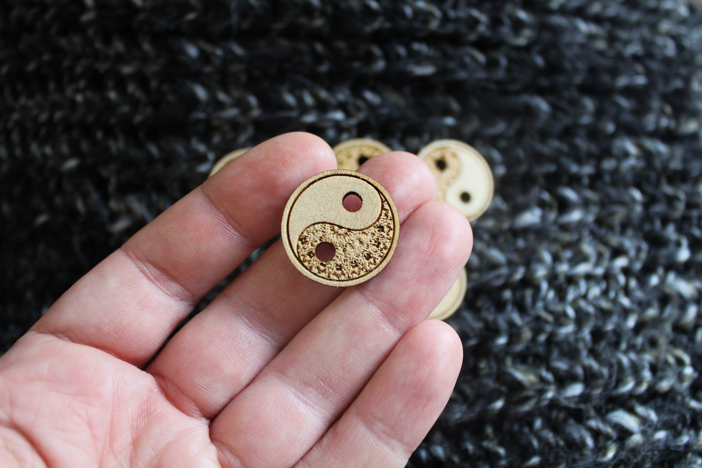 Yin Yang Wooden Buttons image 3