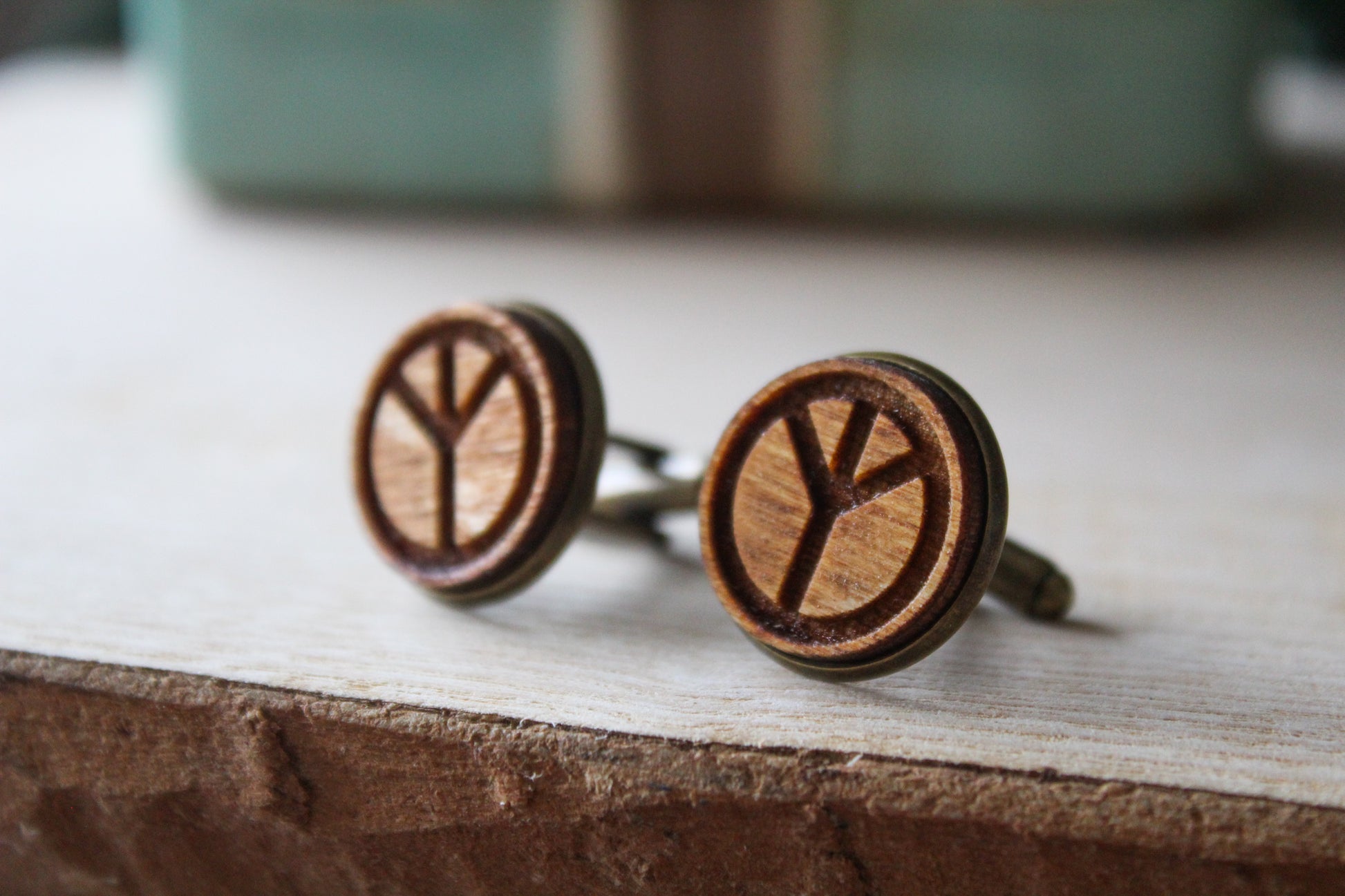 Peace Symbol Cufflinks image 2