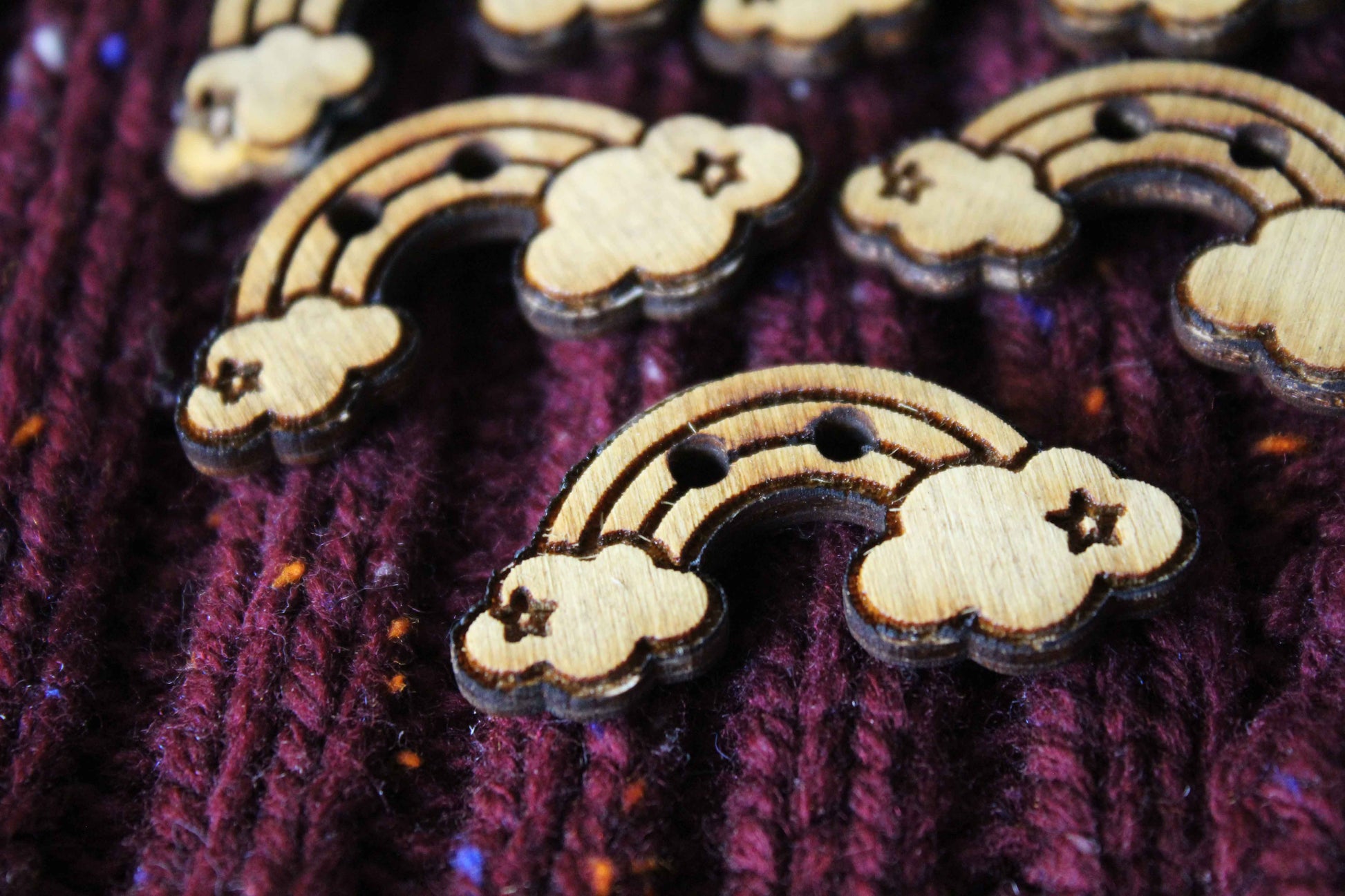 Rainbow Wooden Buttons image 1
