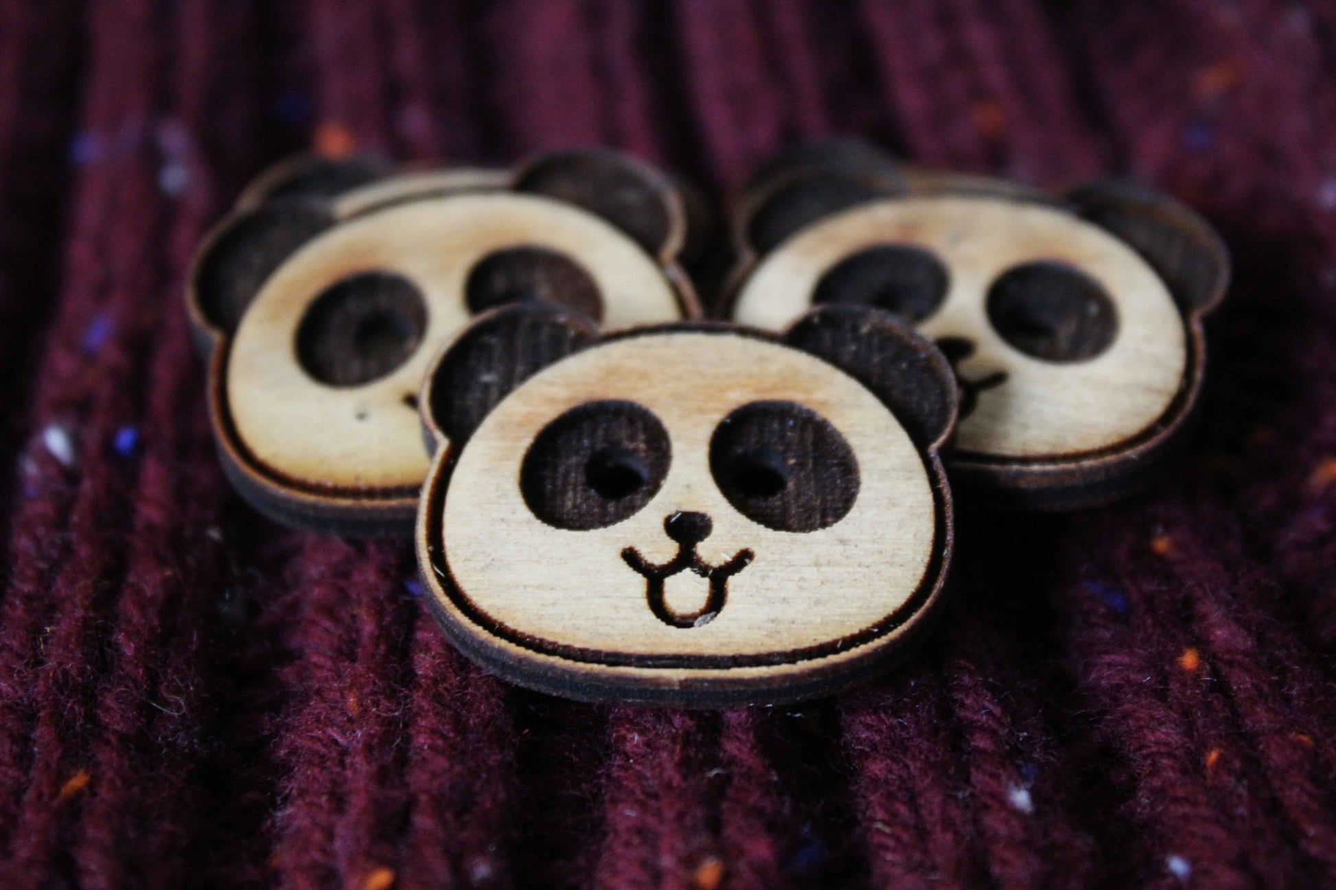 Panda Wooden Buttons image 1