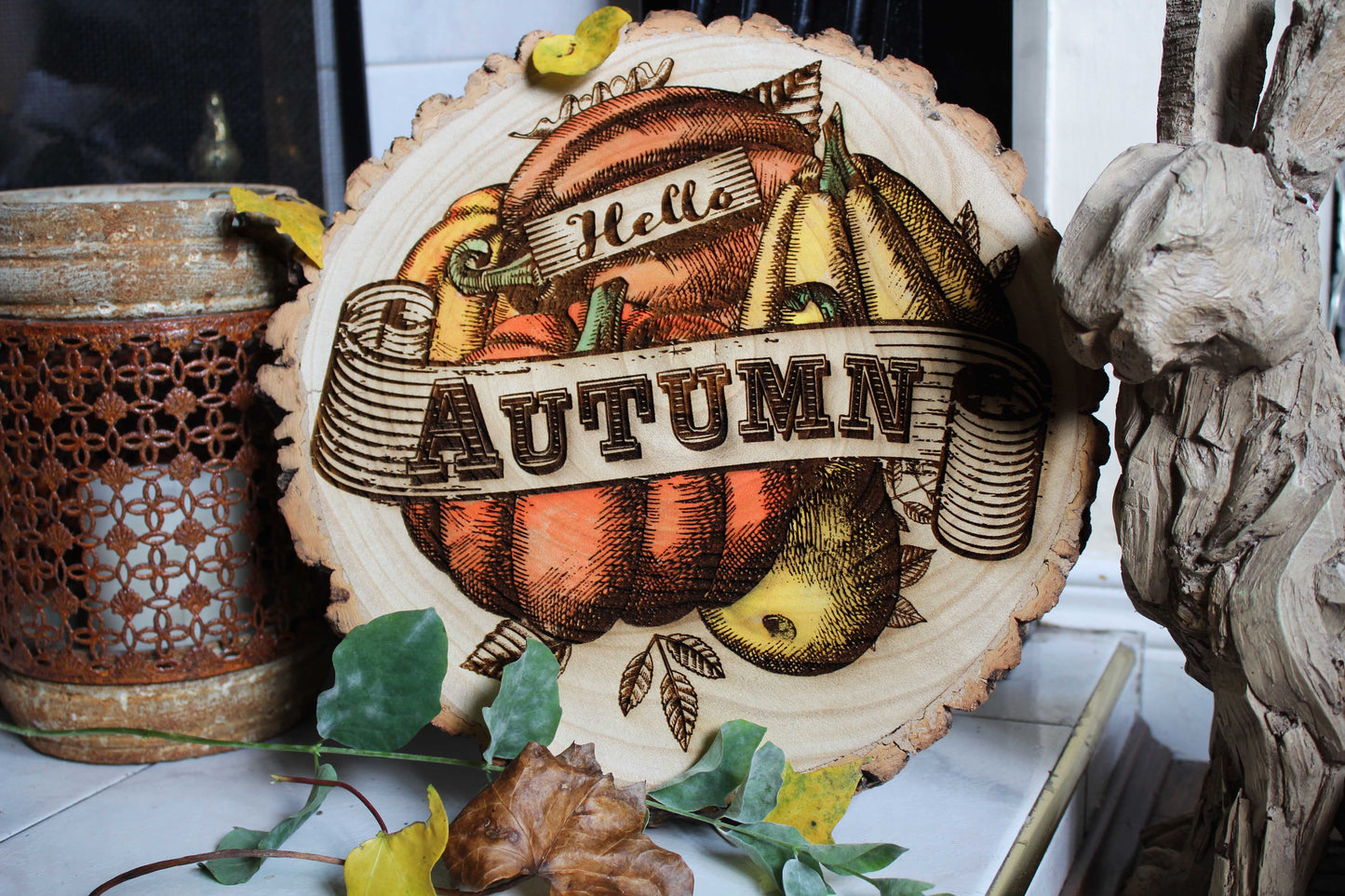 Hello Autumn Log Slice image 5