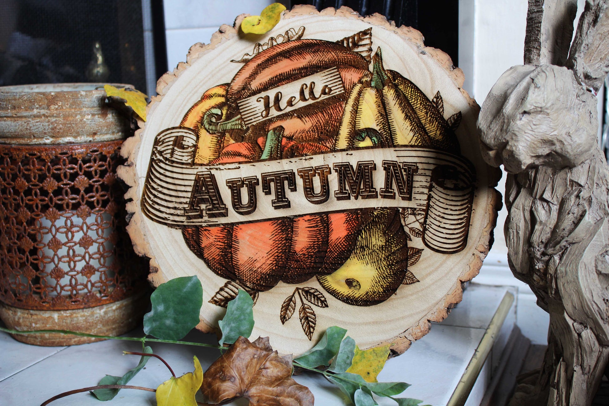 Hello Autumn Log Slice image 5