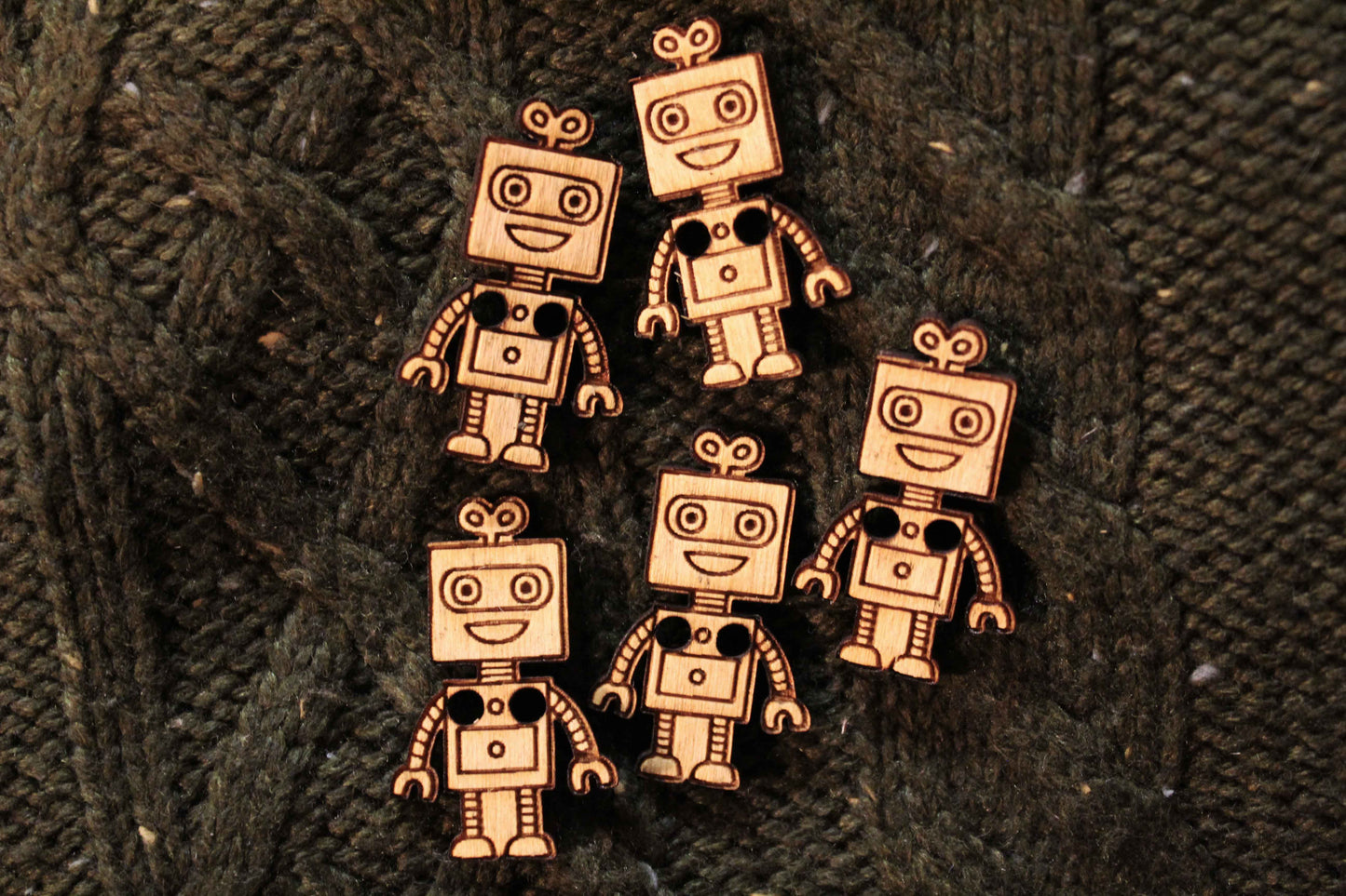 Robot Wooden Buttons image 0