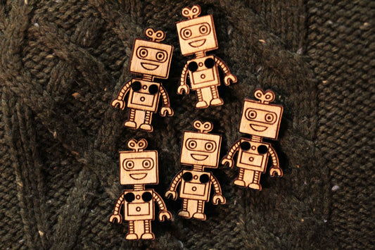 Robot Wooden Buttons image 0