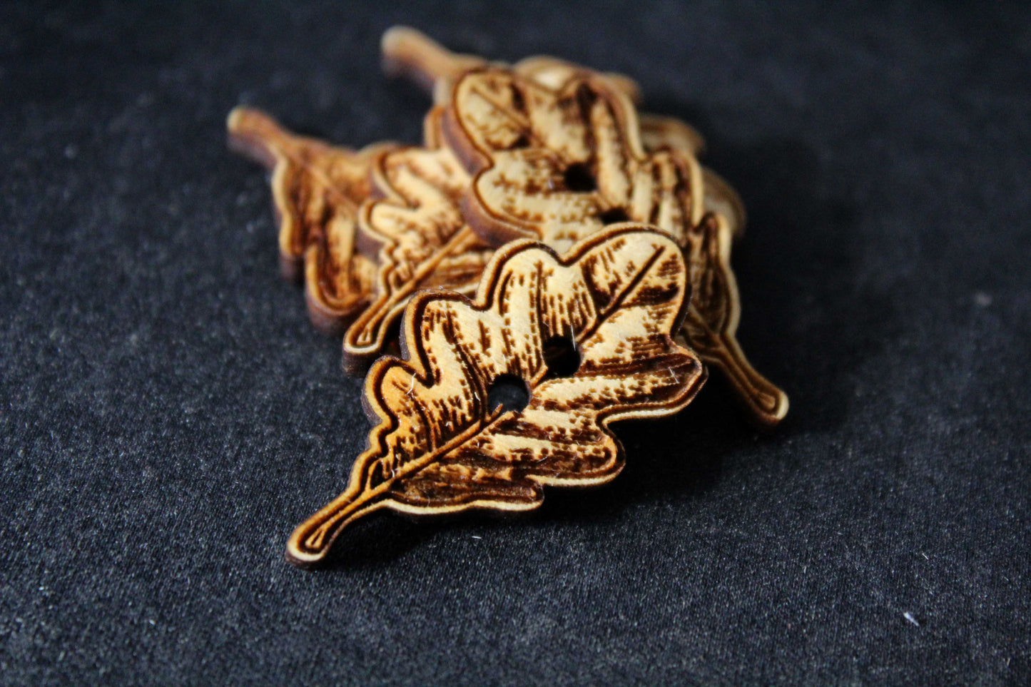 Oak Leaf Wooden Buttons image 0