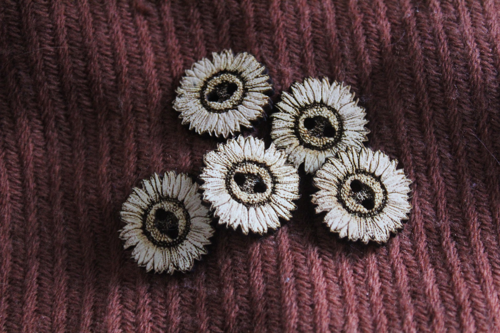 Sunflower Wooden Buttons image 3