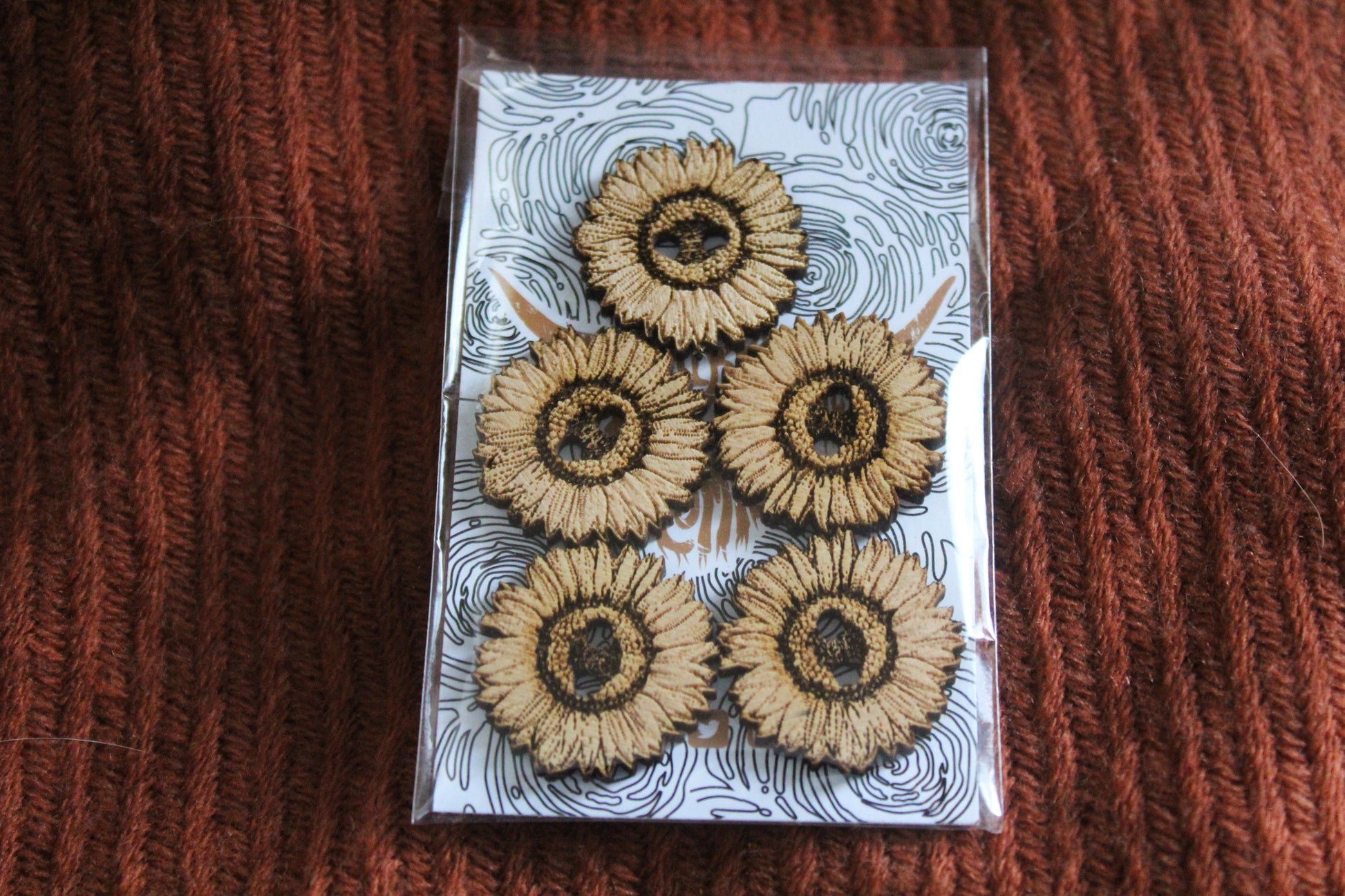 Sunflower Wooden Buttons image 4