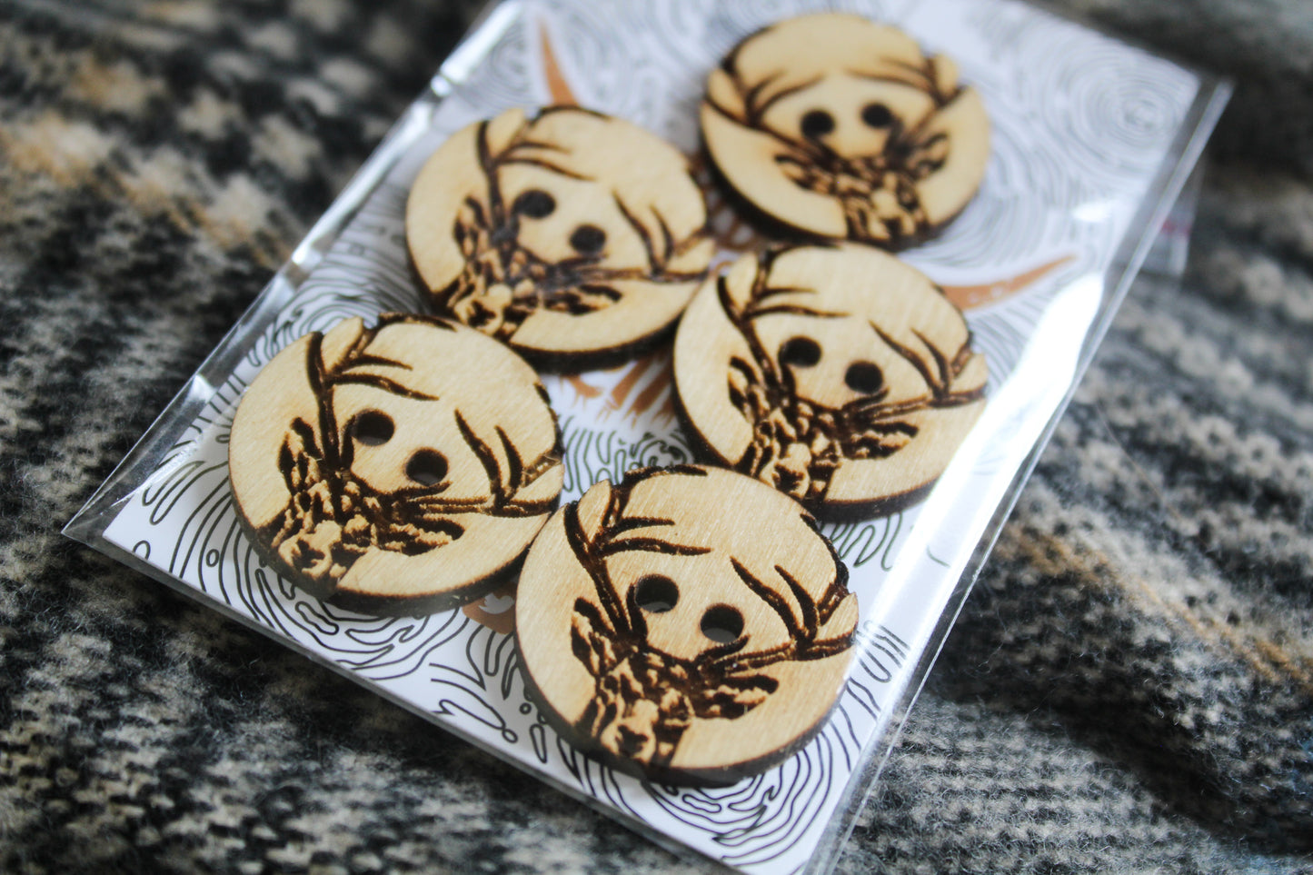 Stag Head Wooden Buttons image 4